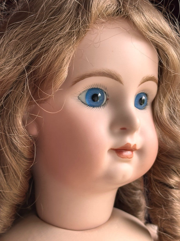 Porcelain Composition 24” Reproduction of Antique French Jumeau Doll with Tag