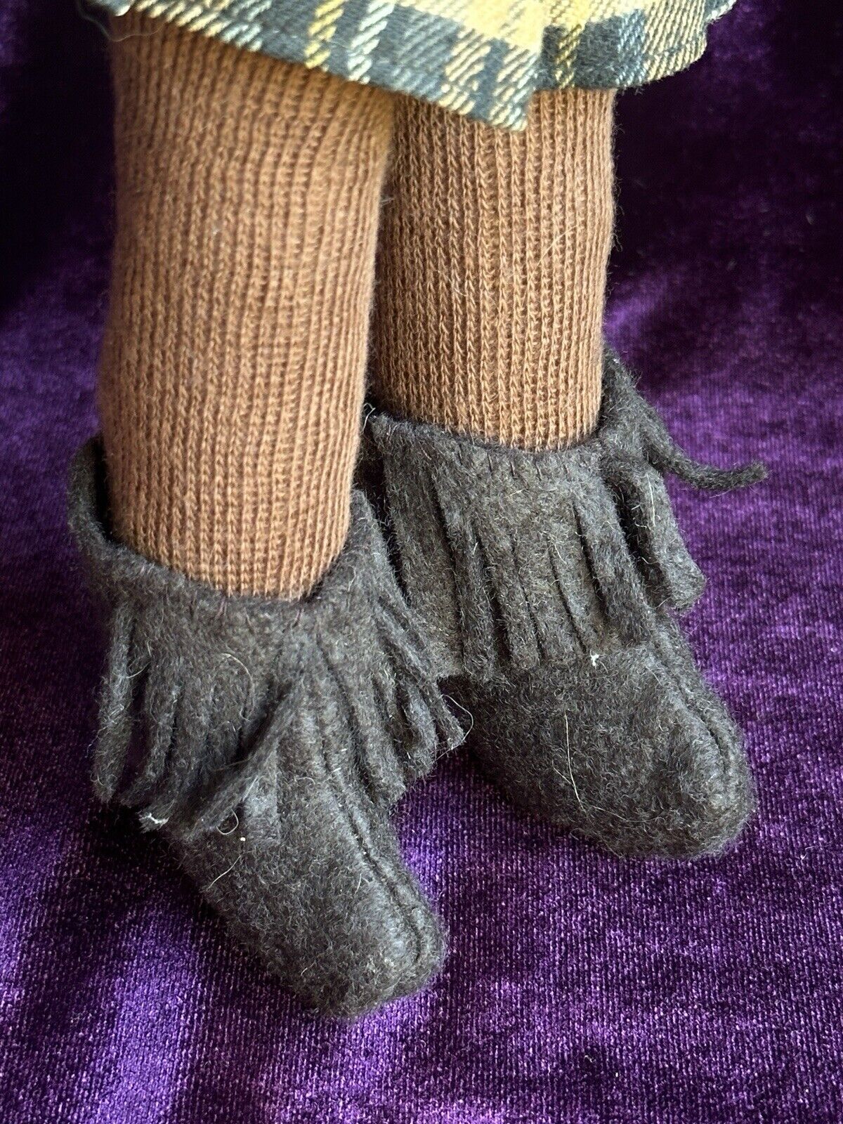 Vintage Early English 12” Chad Valley Hygienic Cloth Girl Doll with Glass Eyes