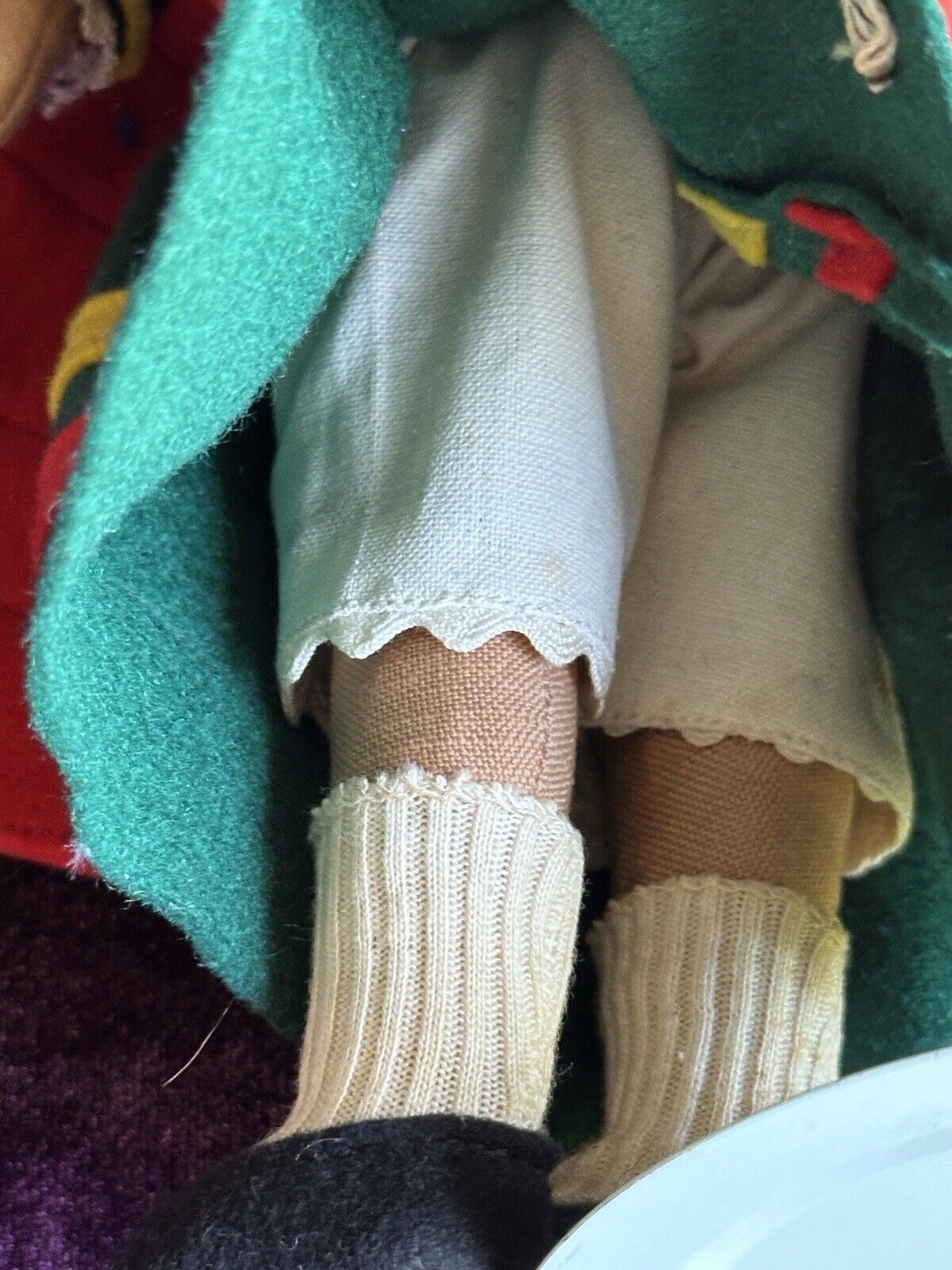 Vintage Italian 9” Lenci Mascotte Felt Cloth Doll with Tags