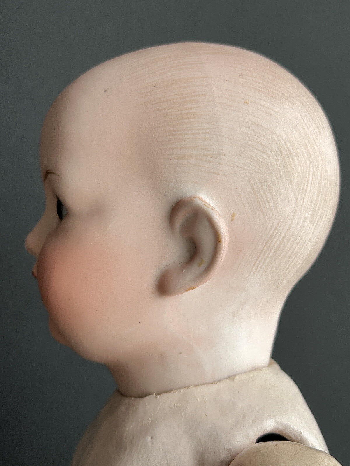 Antique Japanese 14” Yamato Nippon Bisque Solid Dome Head Baby Doll