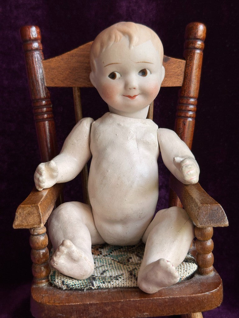 Antique Nippon 7" Bisque Head Composition Body Character Baby Doll