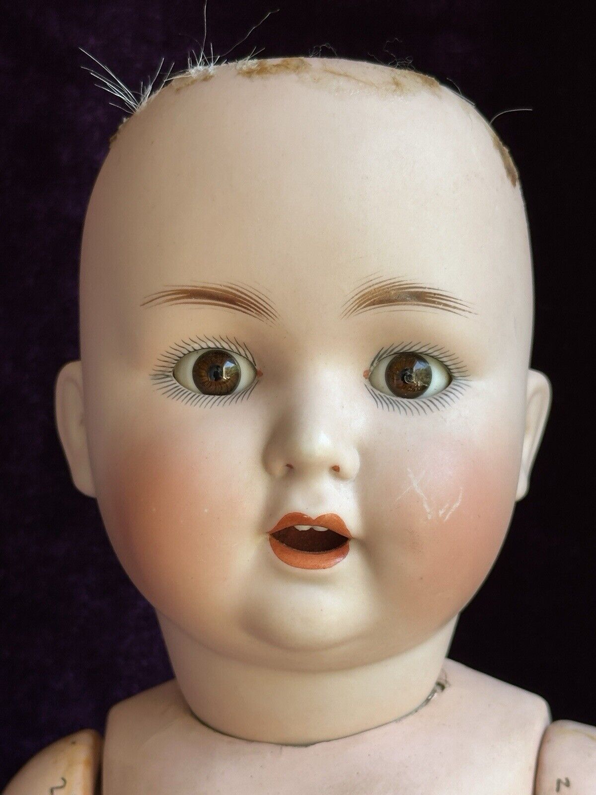 Antique German 16" Schuetzmeister & Quendt 201 Bisque Head Baby Doll