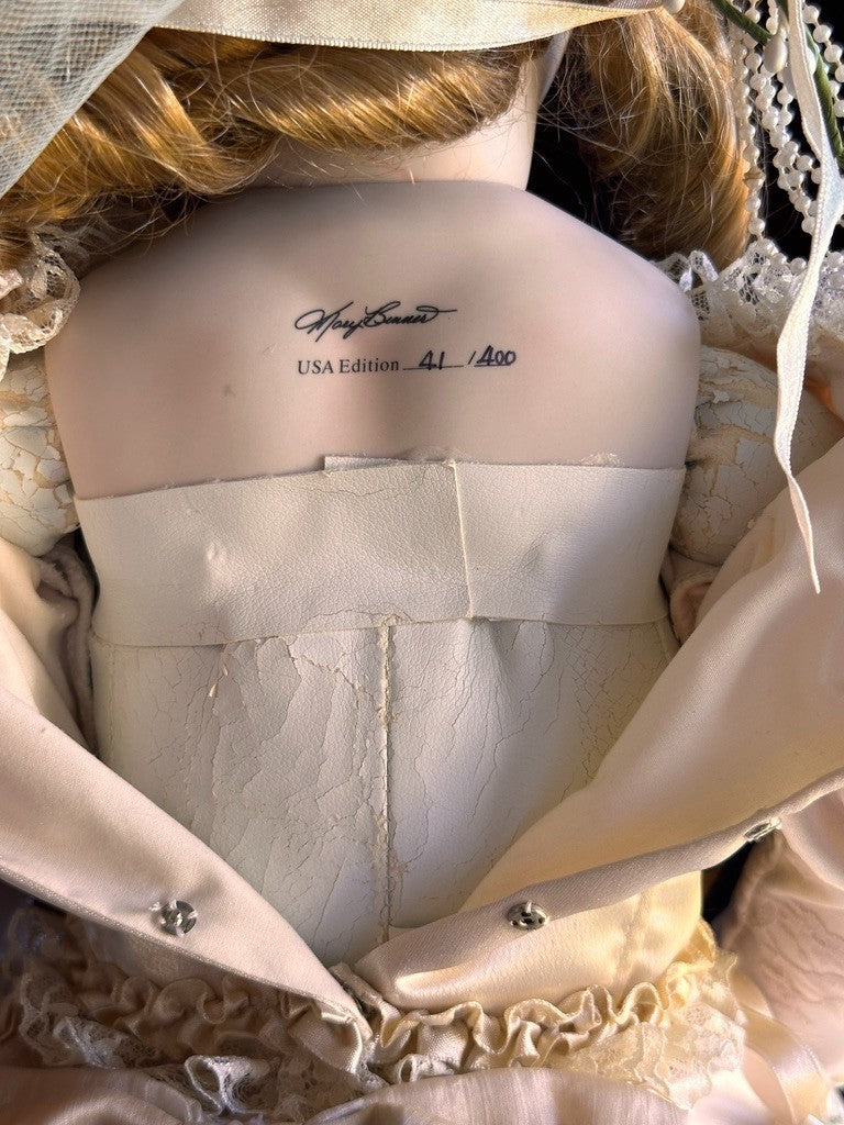 Large Mary Benner 32" Porcelain Repro of French Bru Jne Bebe Bride Doll LE 400