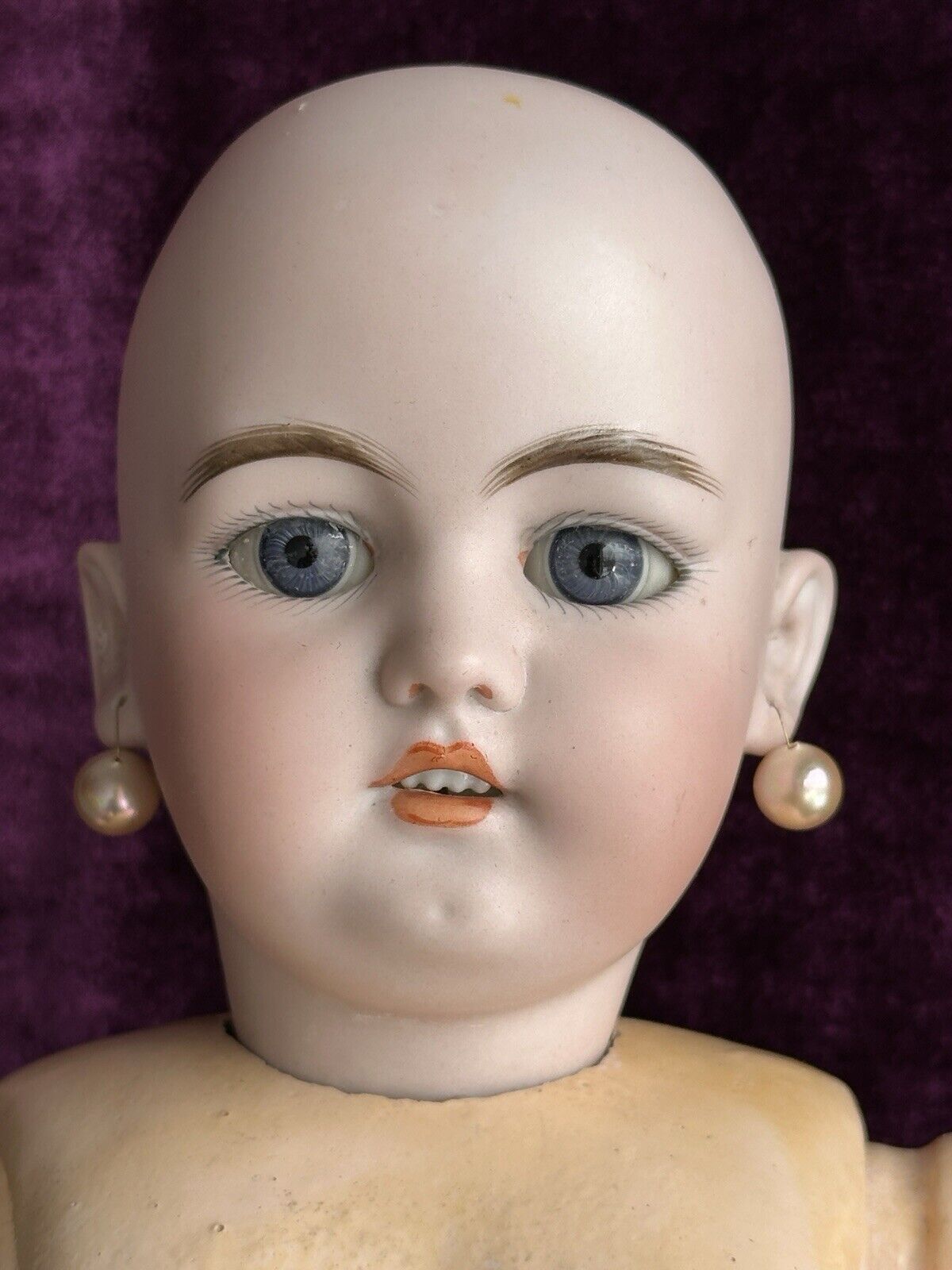 Antique German 20” Simon Halbig 1079 Dep Bisque Head Doll