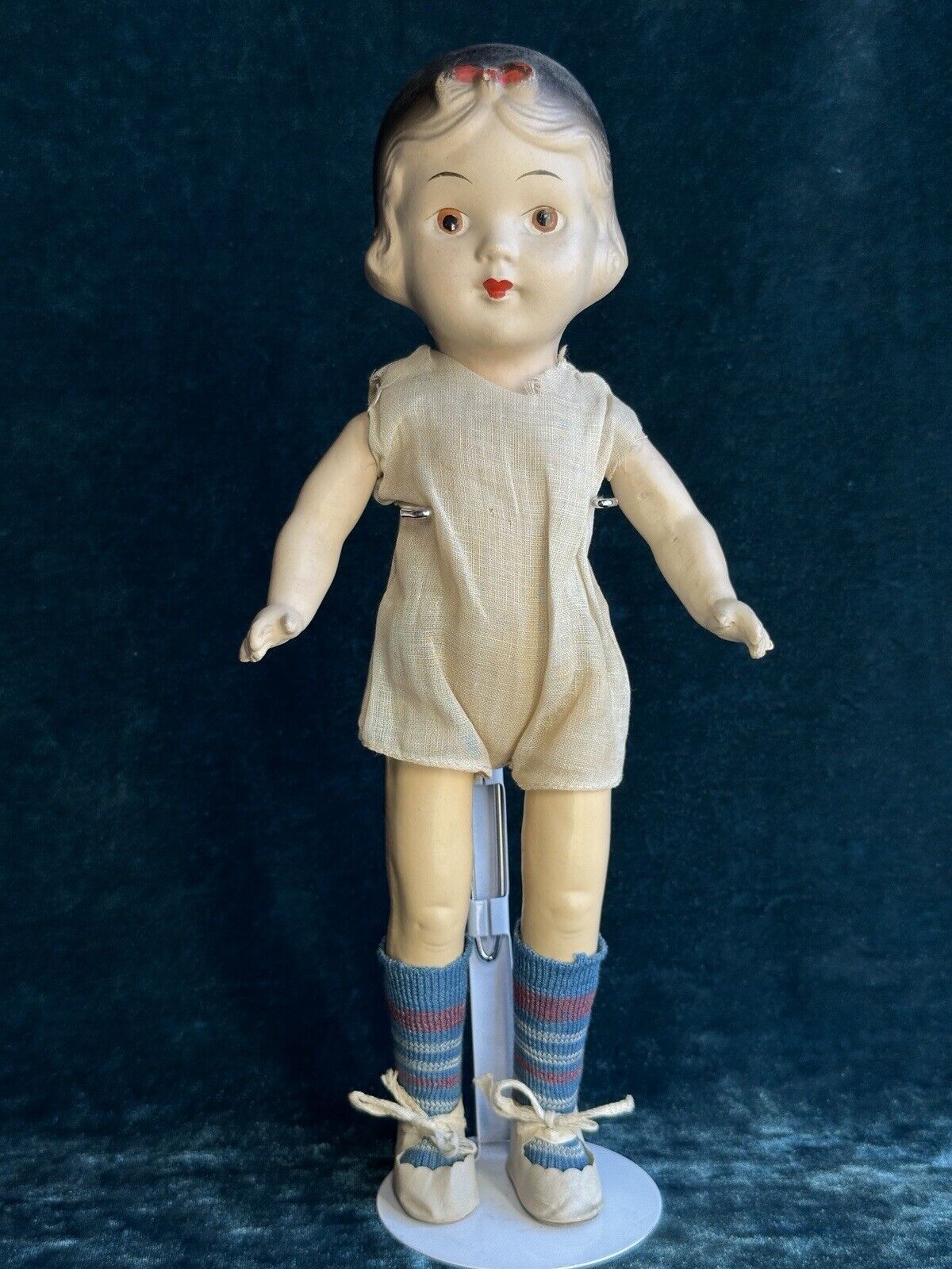 Antique Composition 13” Ideal Unmarked Snow White Doll in Original Dress