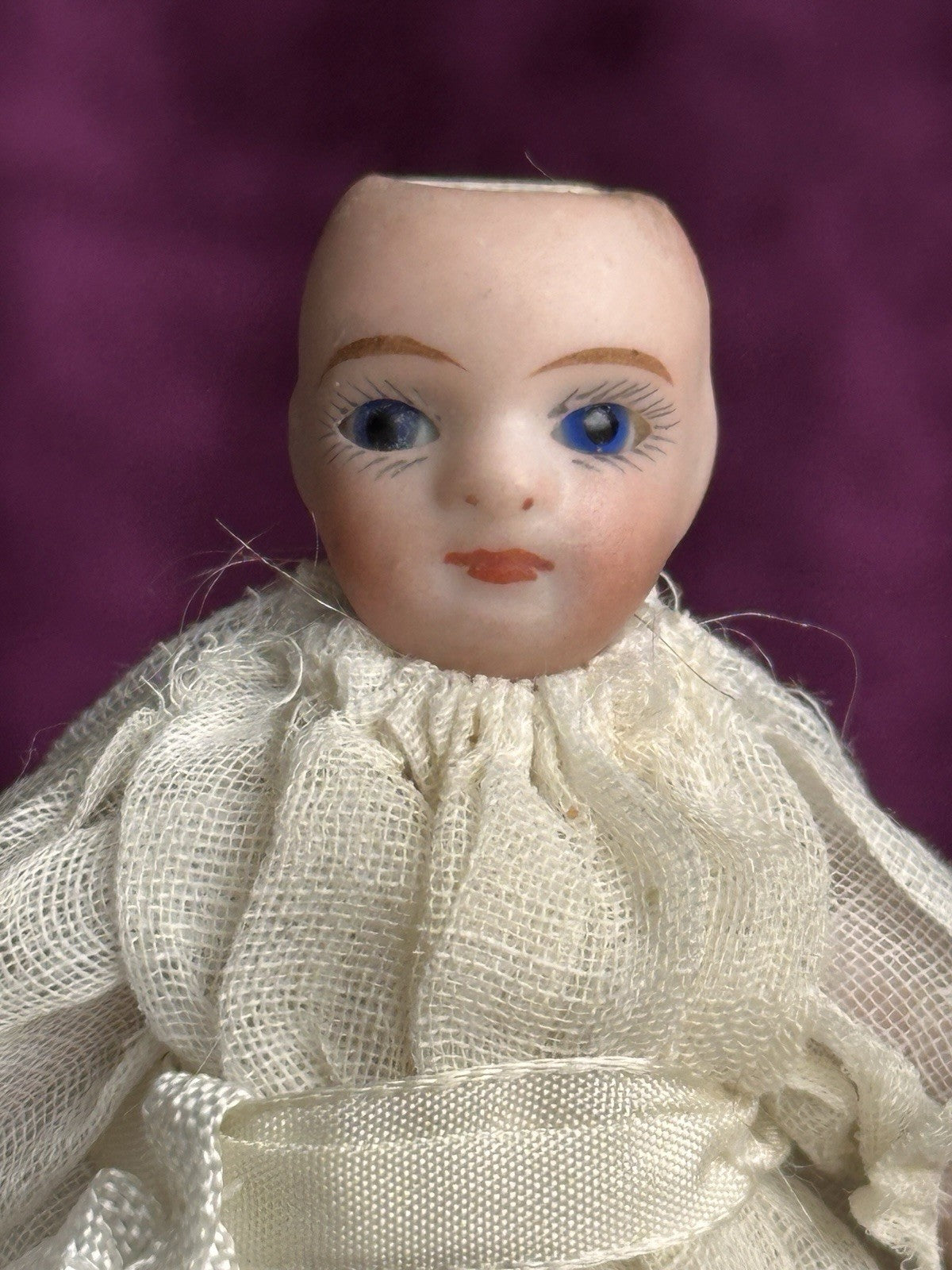 Antique French 3.5” All Bisque Tiny Mignonette Doll