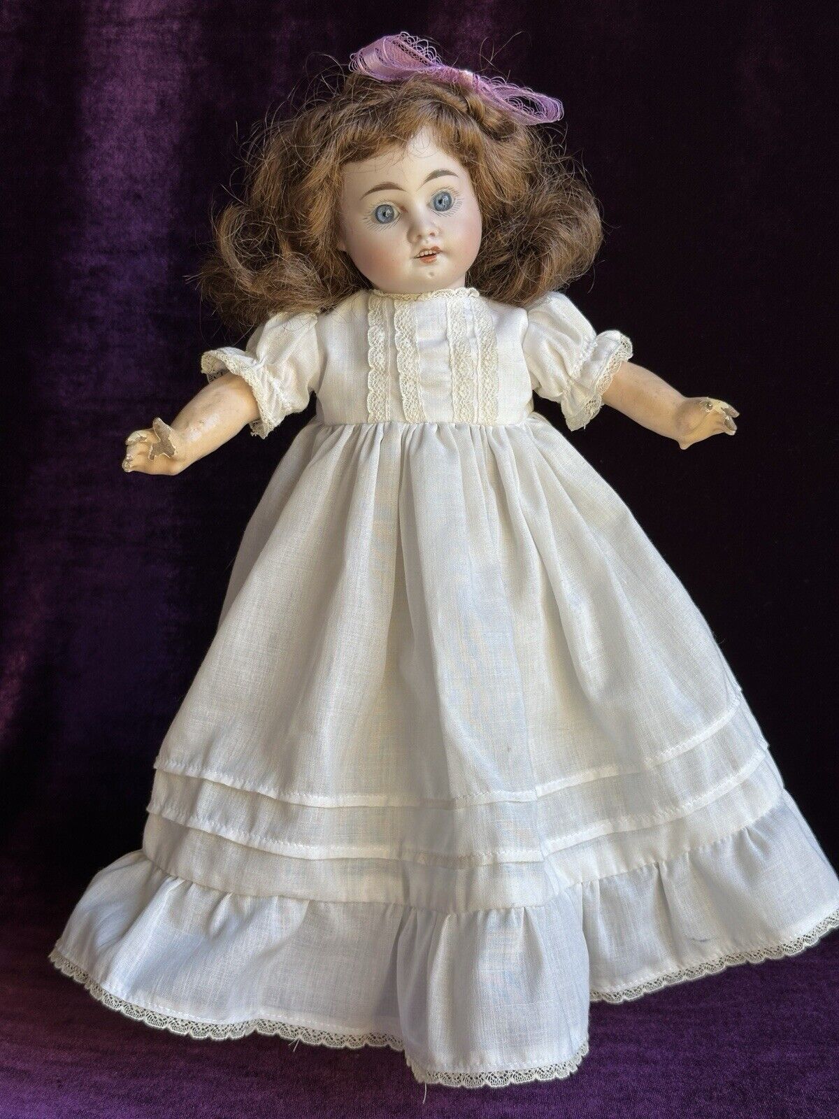 Unidentified Antique 14” French (?) SFBJ (?) Bisque Head Composition Body Doll