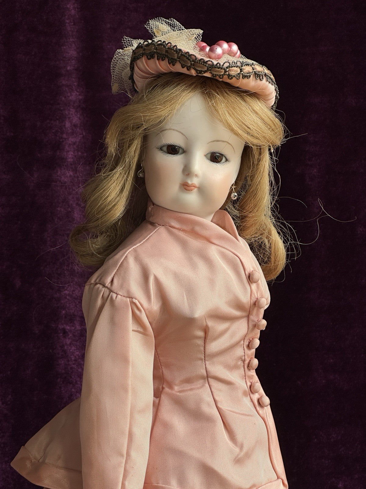 Porcelain 16” Reproduction of Antique French Gaultier Fashion Doll By Clara Wade
