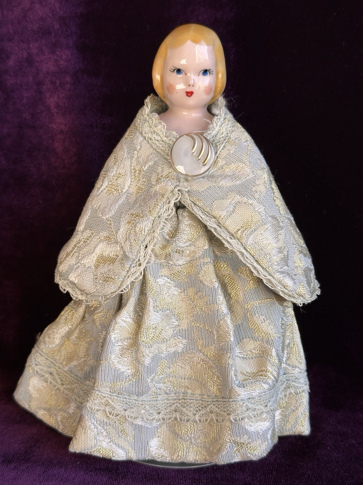 Vintage 7” Ruth Gibbs Porcelain Blonde China Head Doll