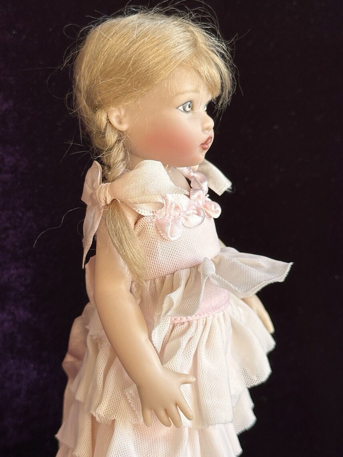 Collectible 7.5” Vinyl Pink Ribbon Riley Doll by Helen Kish LE 1000