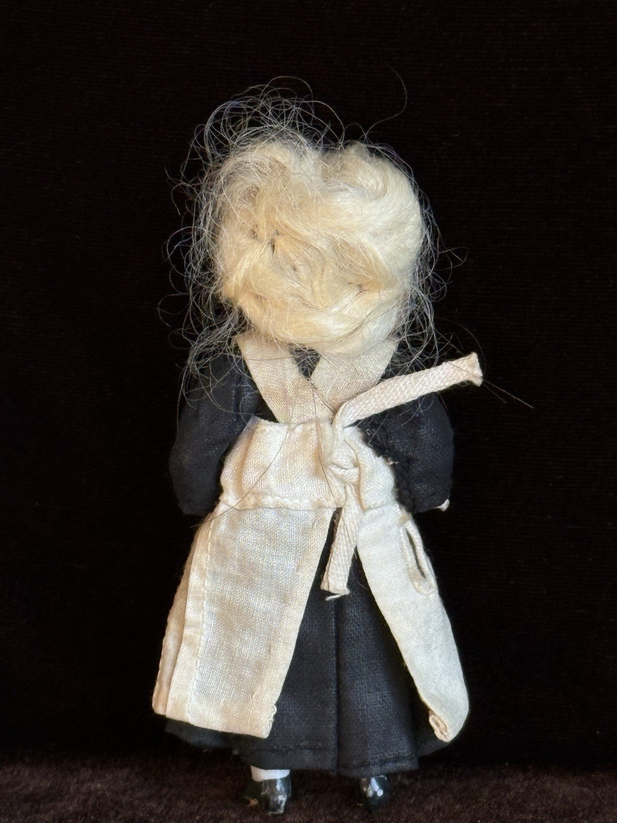 Antique German 3.825” Hertwig Miniature All Bisque Dollhouse Doll