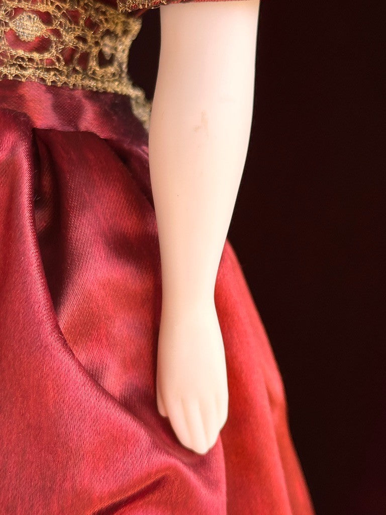 Vintage 16” Porcelain Parian China Pierced Ears Fashion Doll