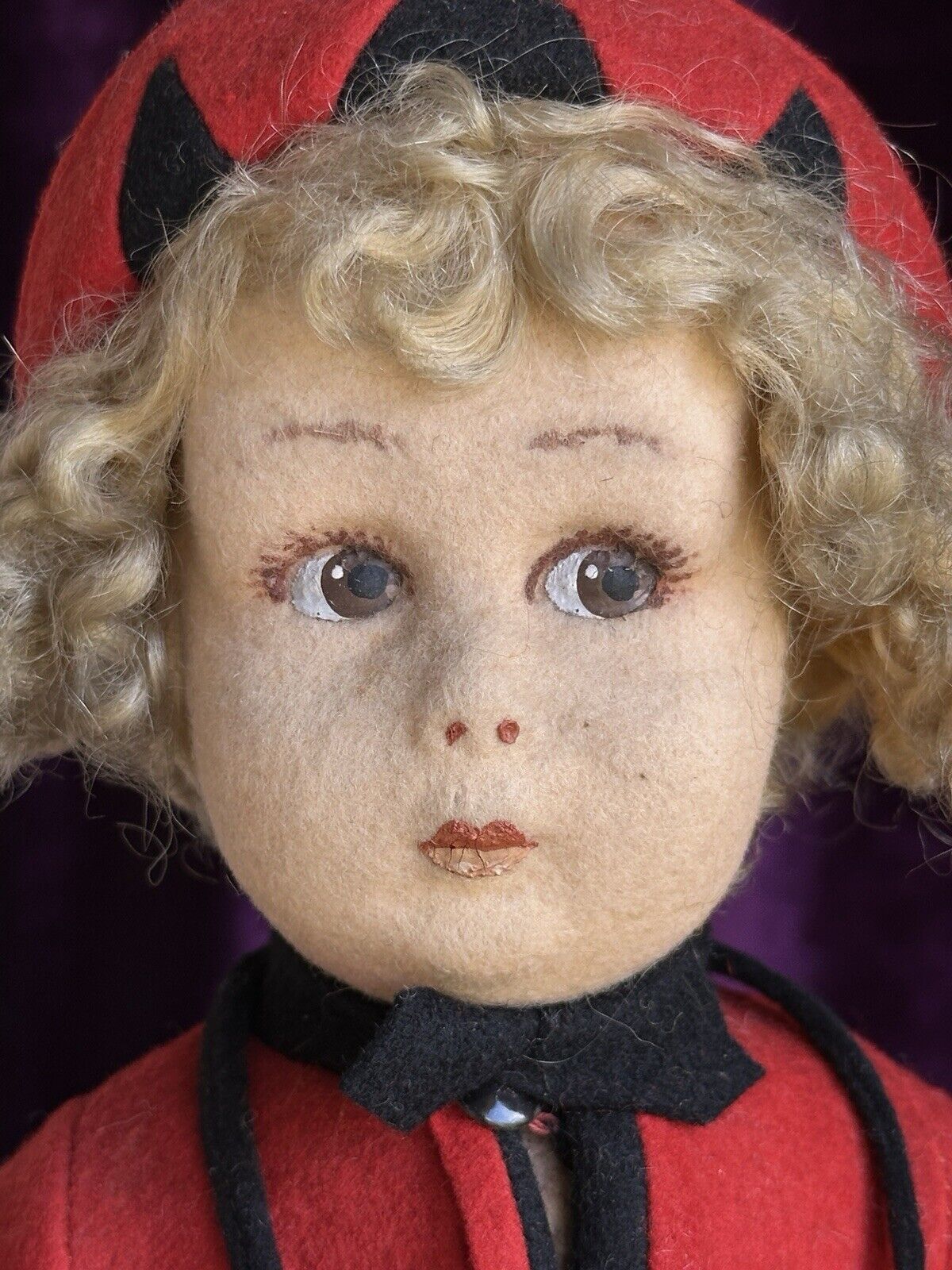 Vintage Italian All Original 12” Lenci 111 Series Felt Cloth Doll