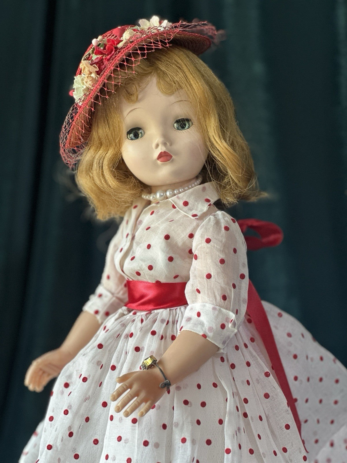 Vintage 1950’s Madame Alexander 20” Cissy Hard Plastic Doll Tagged Dress