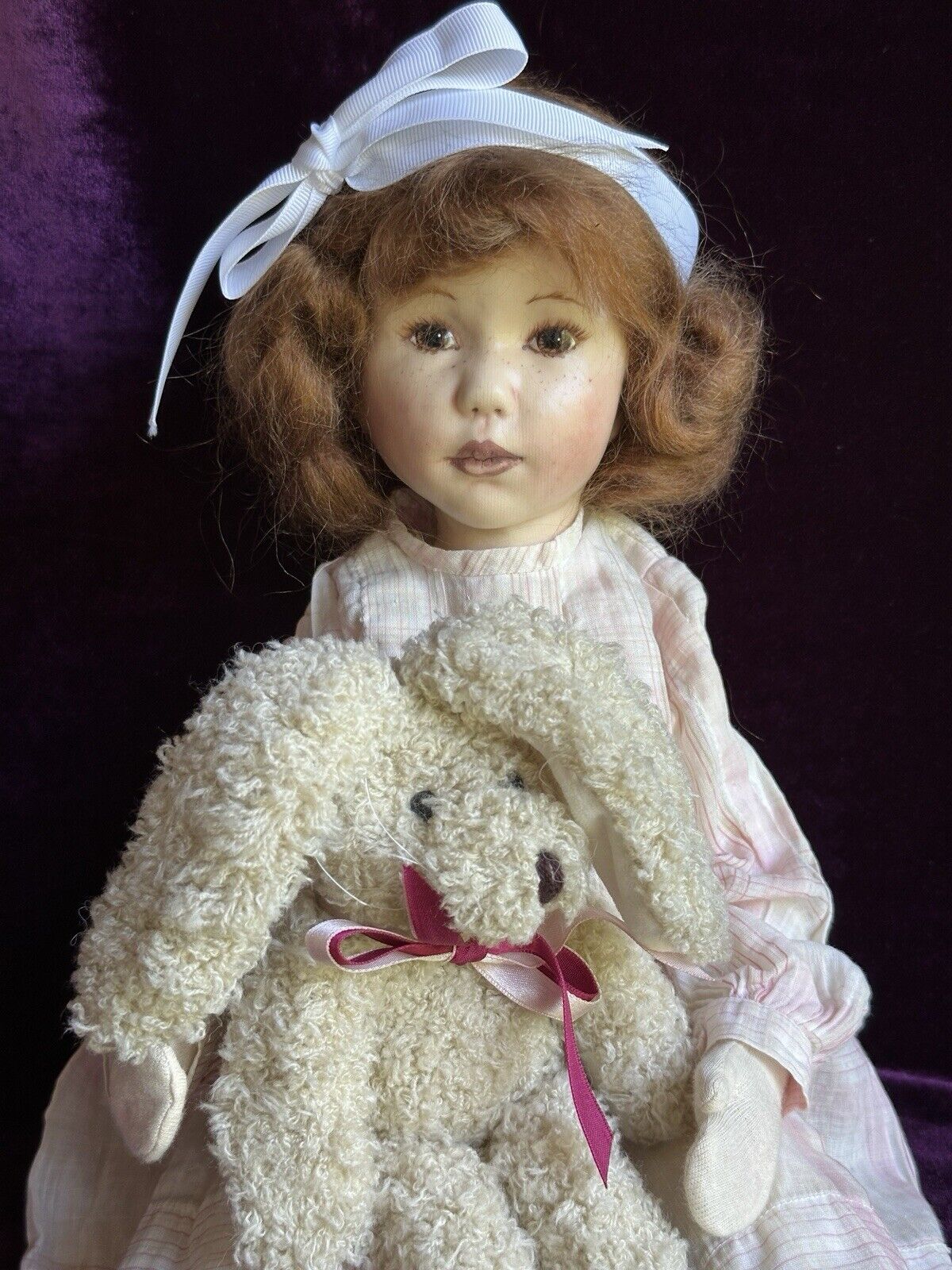 Collectible OOAK (?) Signed by Artist Linda Murray Shellcloth Cloth Girl Doll