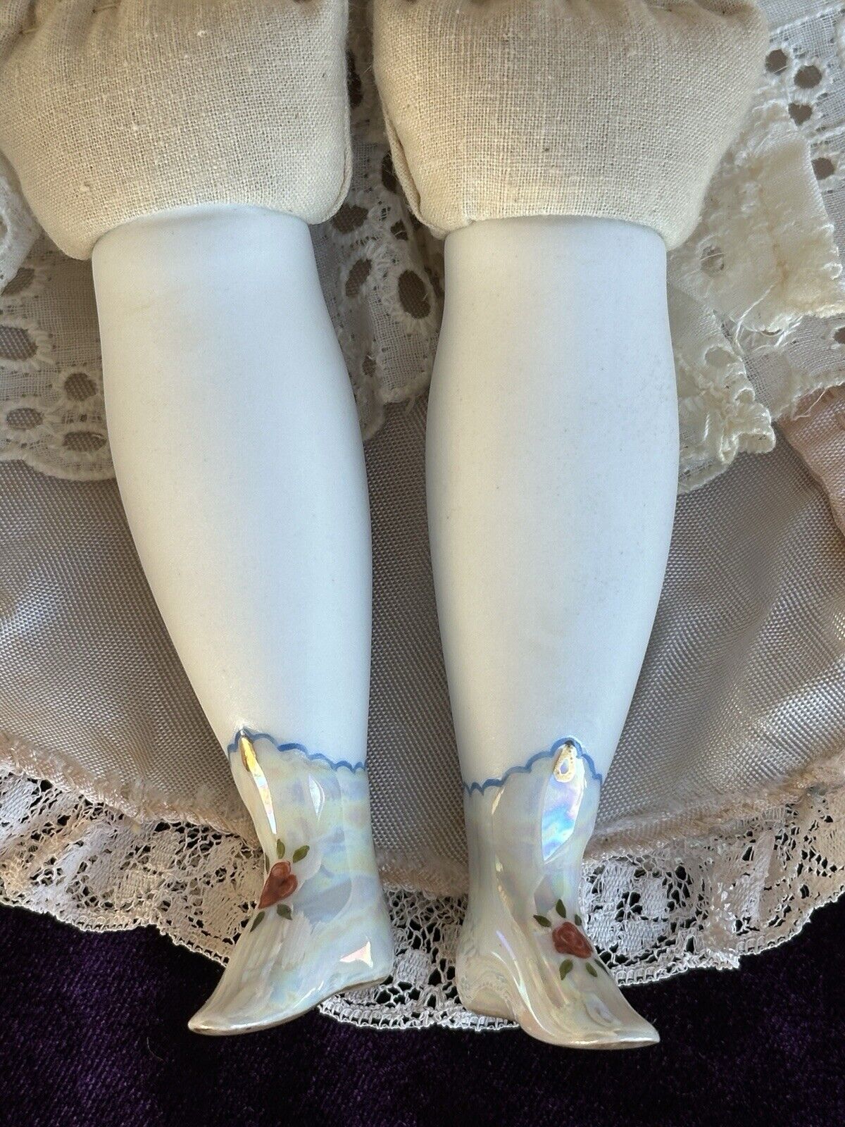 Vintage 40’s Porcelain 14” Reproduction of Antique German Doll by Emma Clear