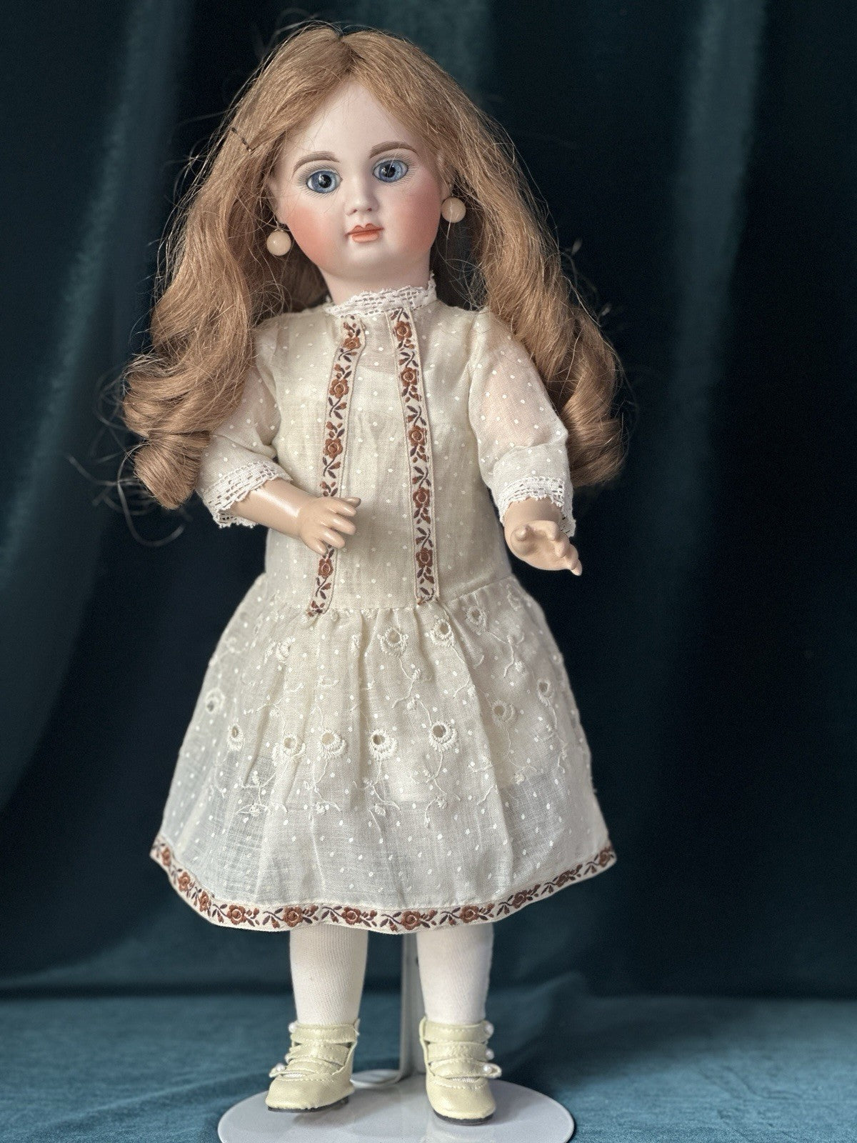 Reproduction of Antique French Bebe Tete Dep 18” Doll By Opal Butler