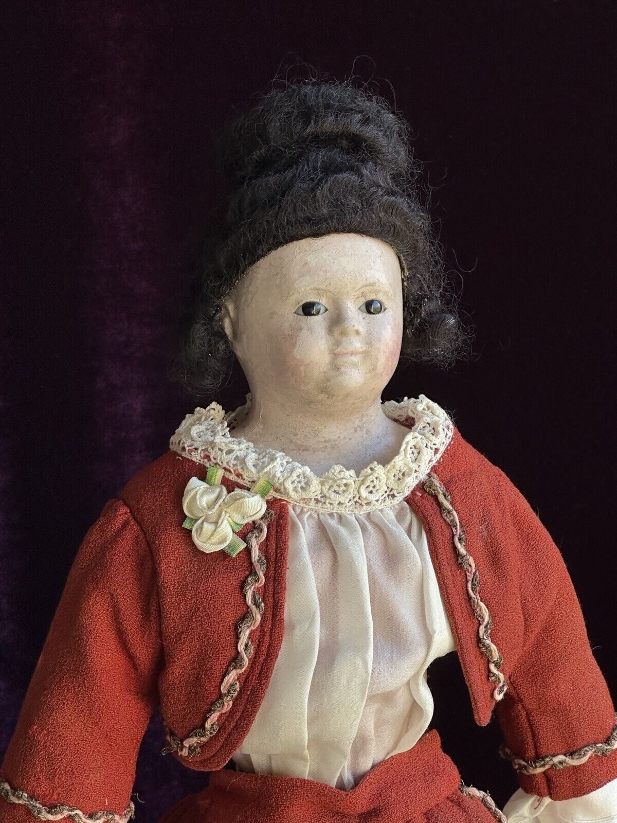 Antique French 21” Andréas Voit Papier Mache Glass Eyes Fashion Doll