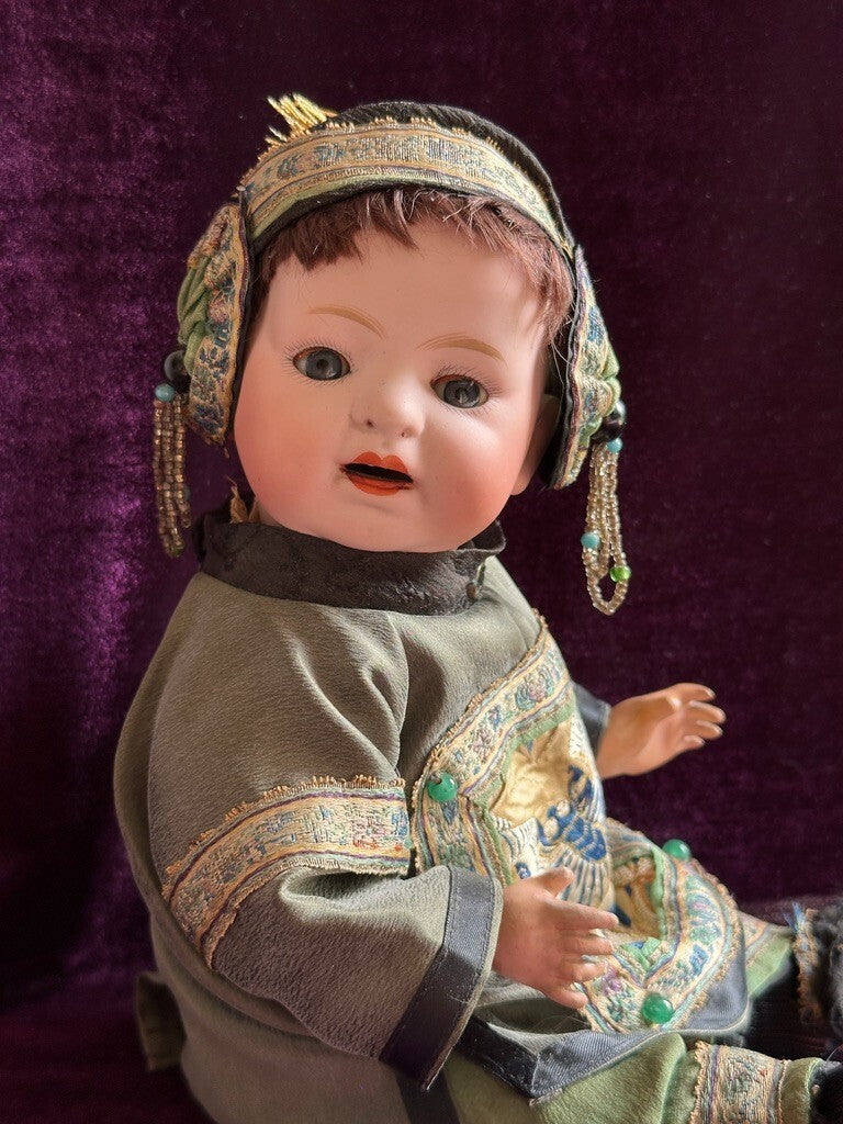 Antique Japanese 12.5” Morimura Brothers Asian Baby Doll with Original Outfit