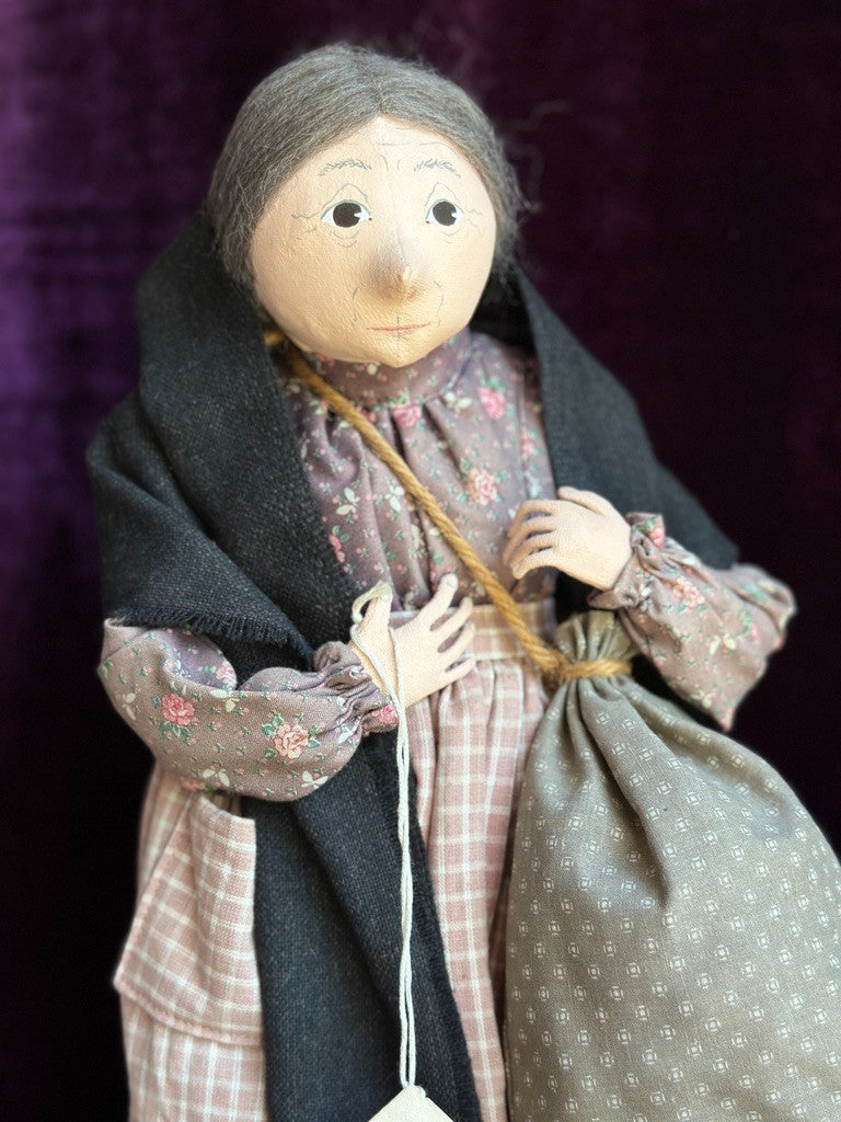 Vintage NIADA Artist Ellen Turner Cloth Painted Handmade 18.5” Doll with Tag