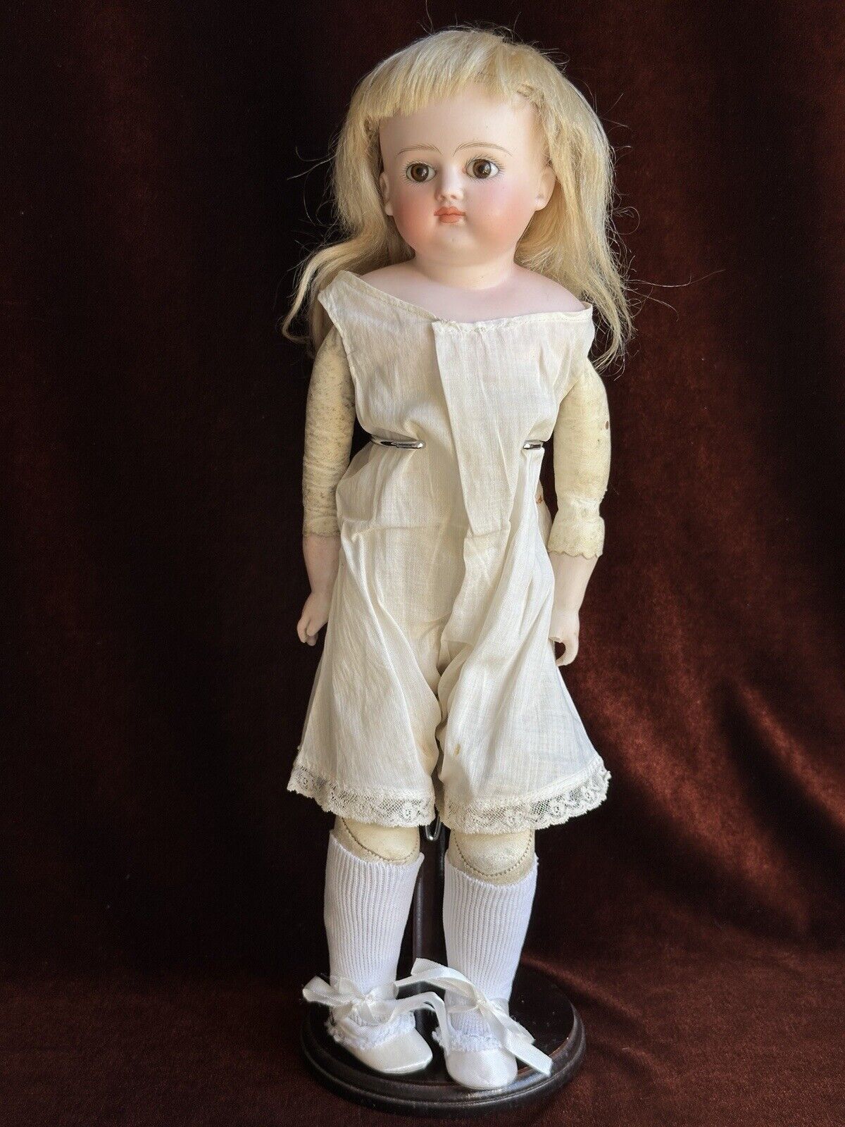 Antique German 14” Early Kestner Closed Mouth Bisque Shoulder Head Doll