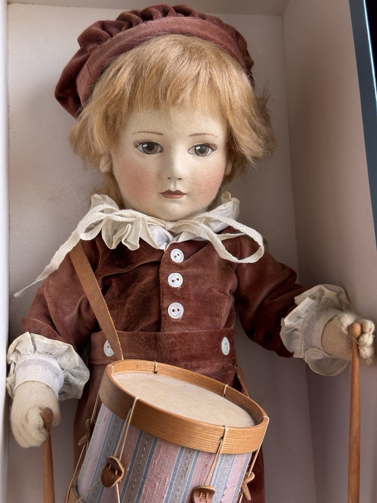 Collectible 17” John Wright Edward and his Rum-a-tum Drum Cloth Felt Doll LE 150