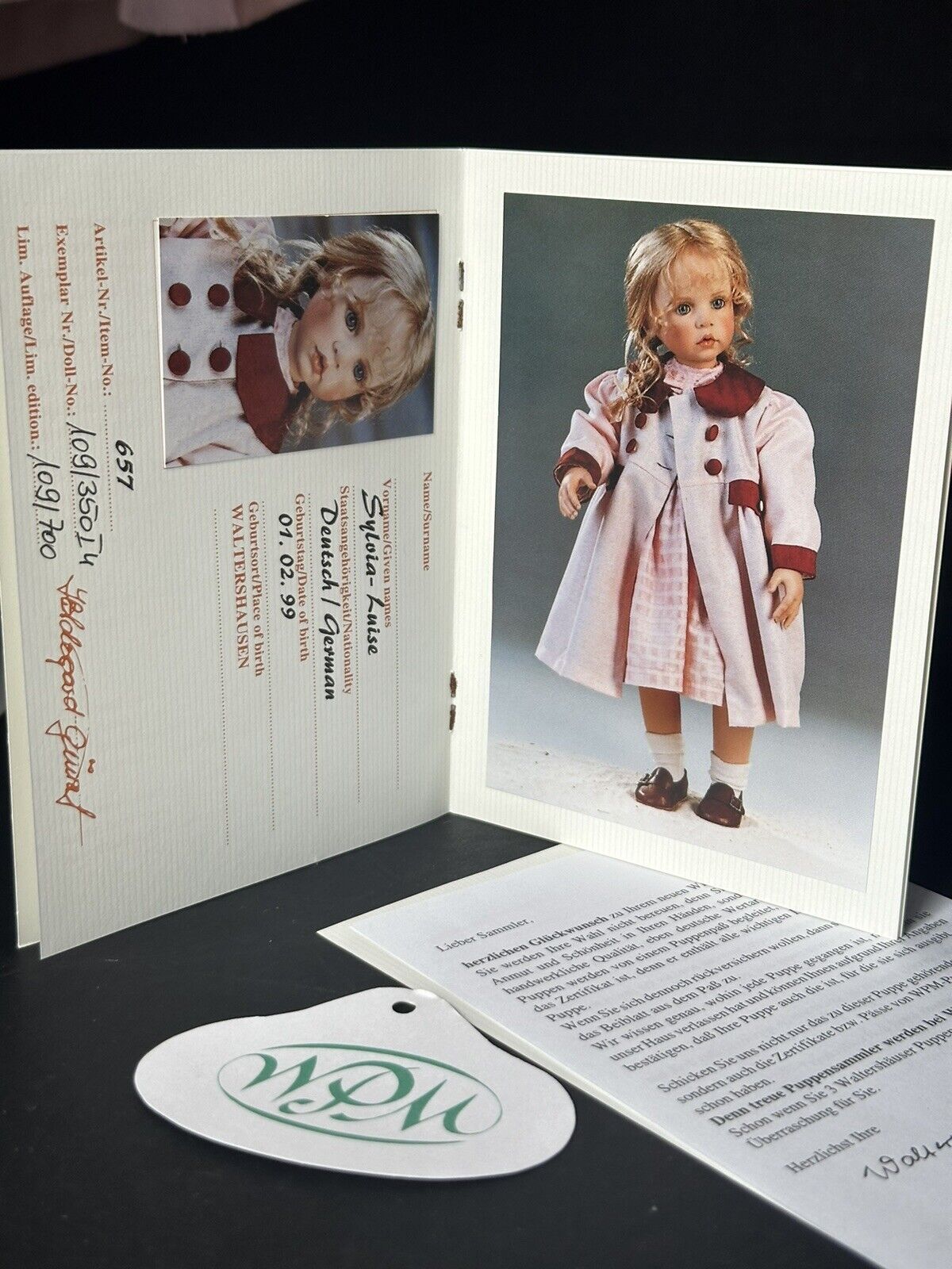Vinyl Waltershauser Sylvia-Luise 24” Doll Hildegard Gunzel 700 Box/Tag/COA