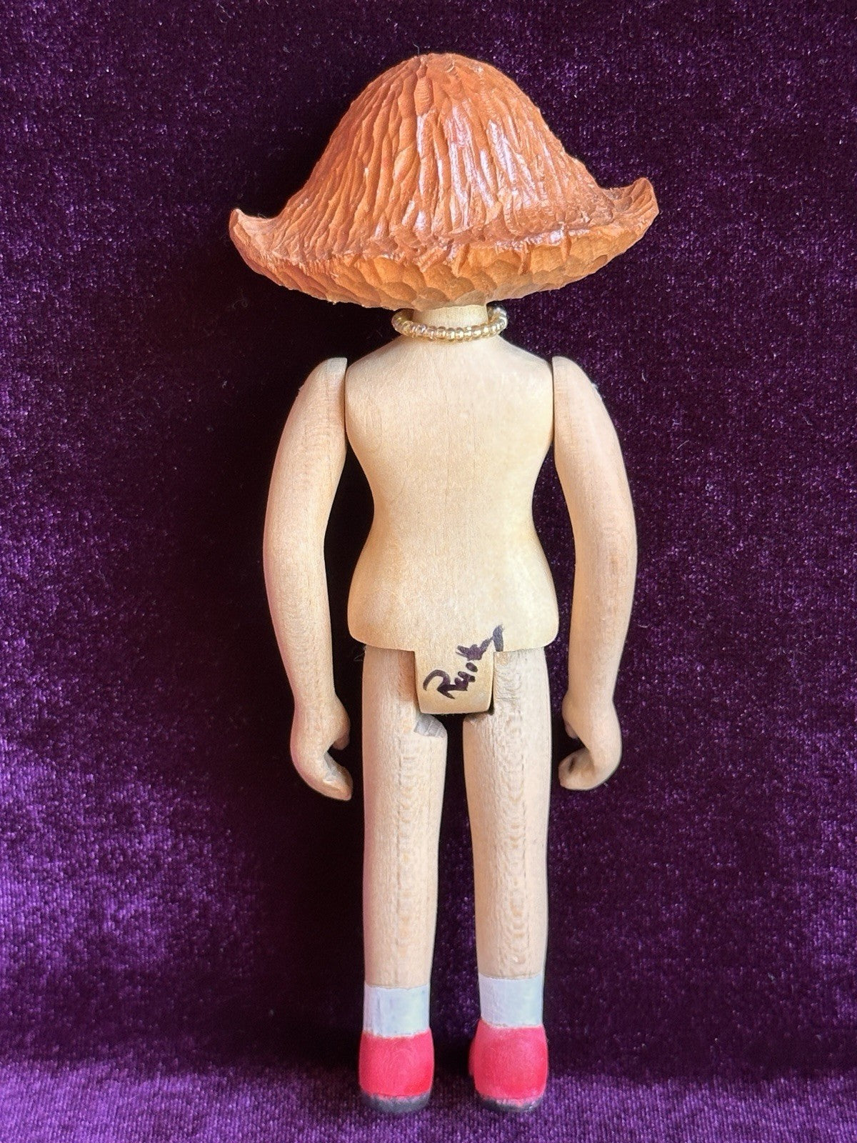 OOAK 6.5” Robert Raikes (?) Wood Hand Carved Signed Hitty Friend Doll