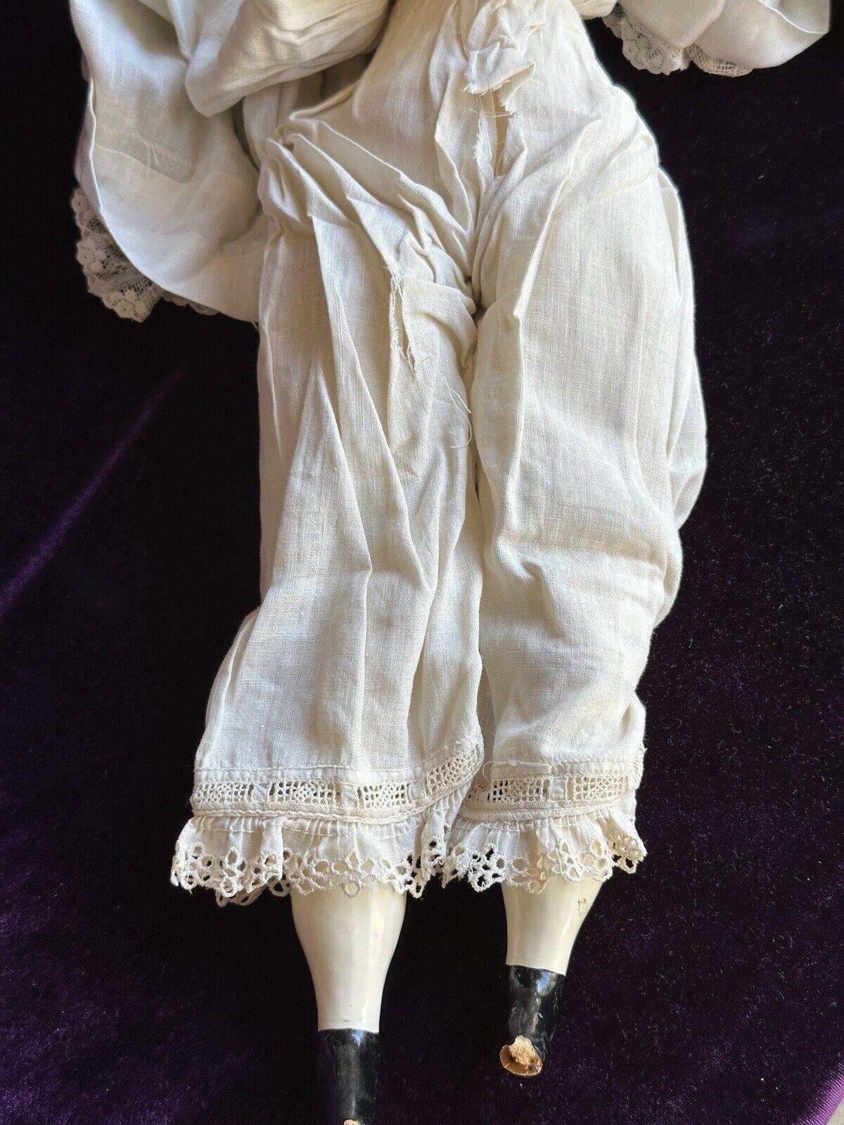 Rare Antique German 22” Alt Beck Gottschalk Curly Top Brunette China Head Doll