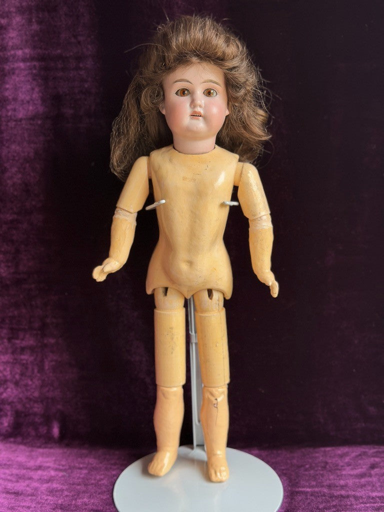 Antique German 18" Edmund Steiner marked EUSt Bisque Head Composition Body Doll
