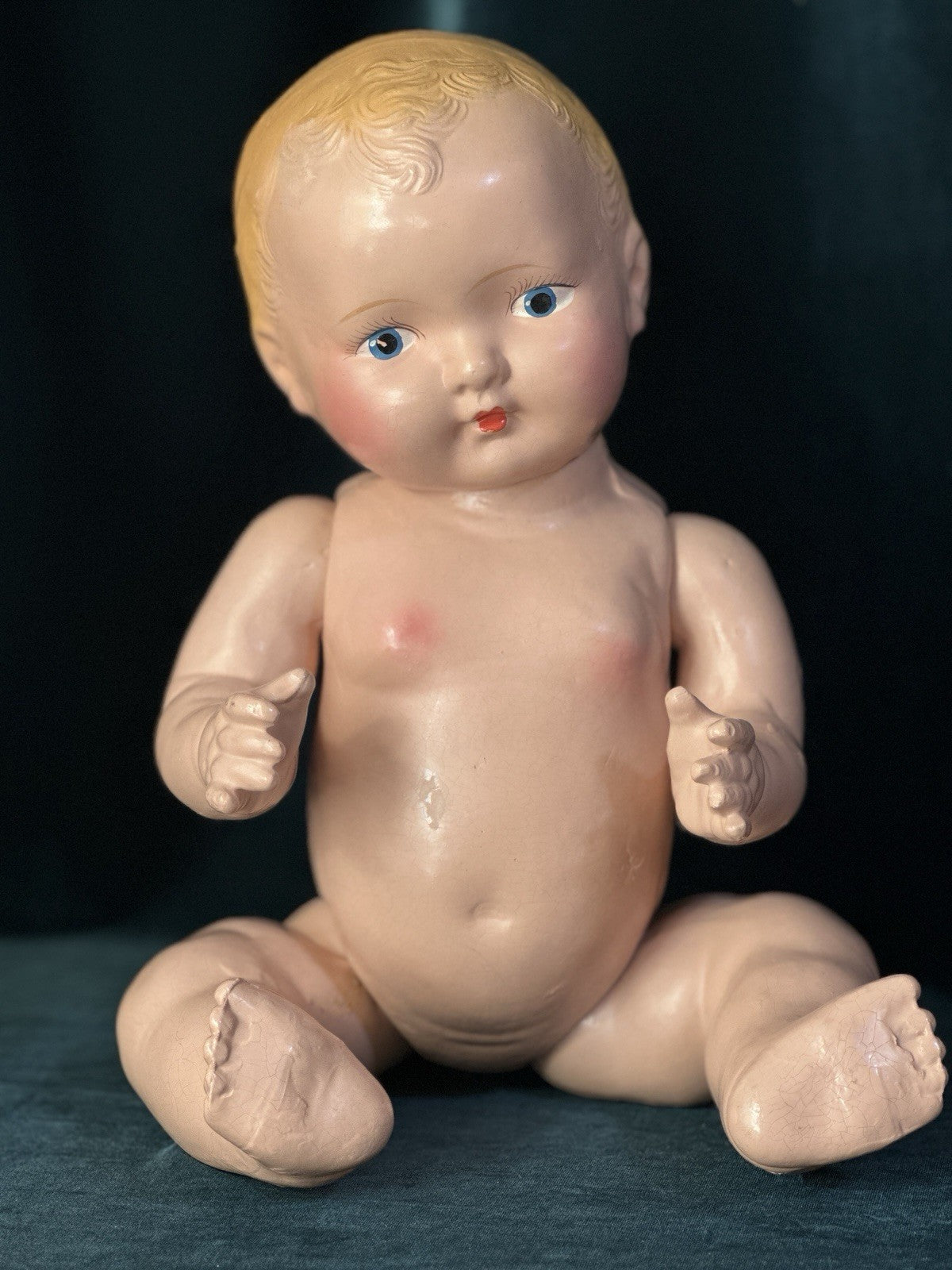 Vintage Unmarked All Composition 17” Baby Doll