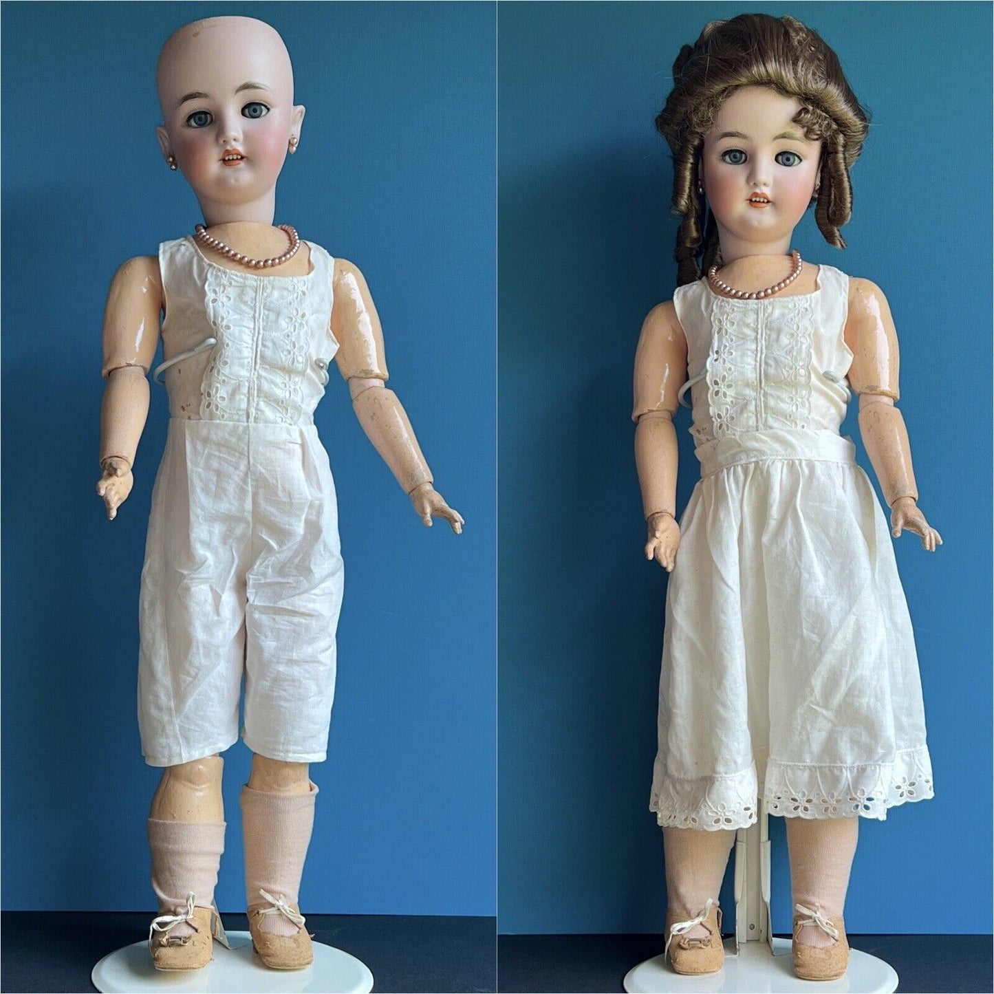Antique German 26” Bergmann Simon Halbig Bisque Head Lady Doll