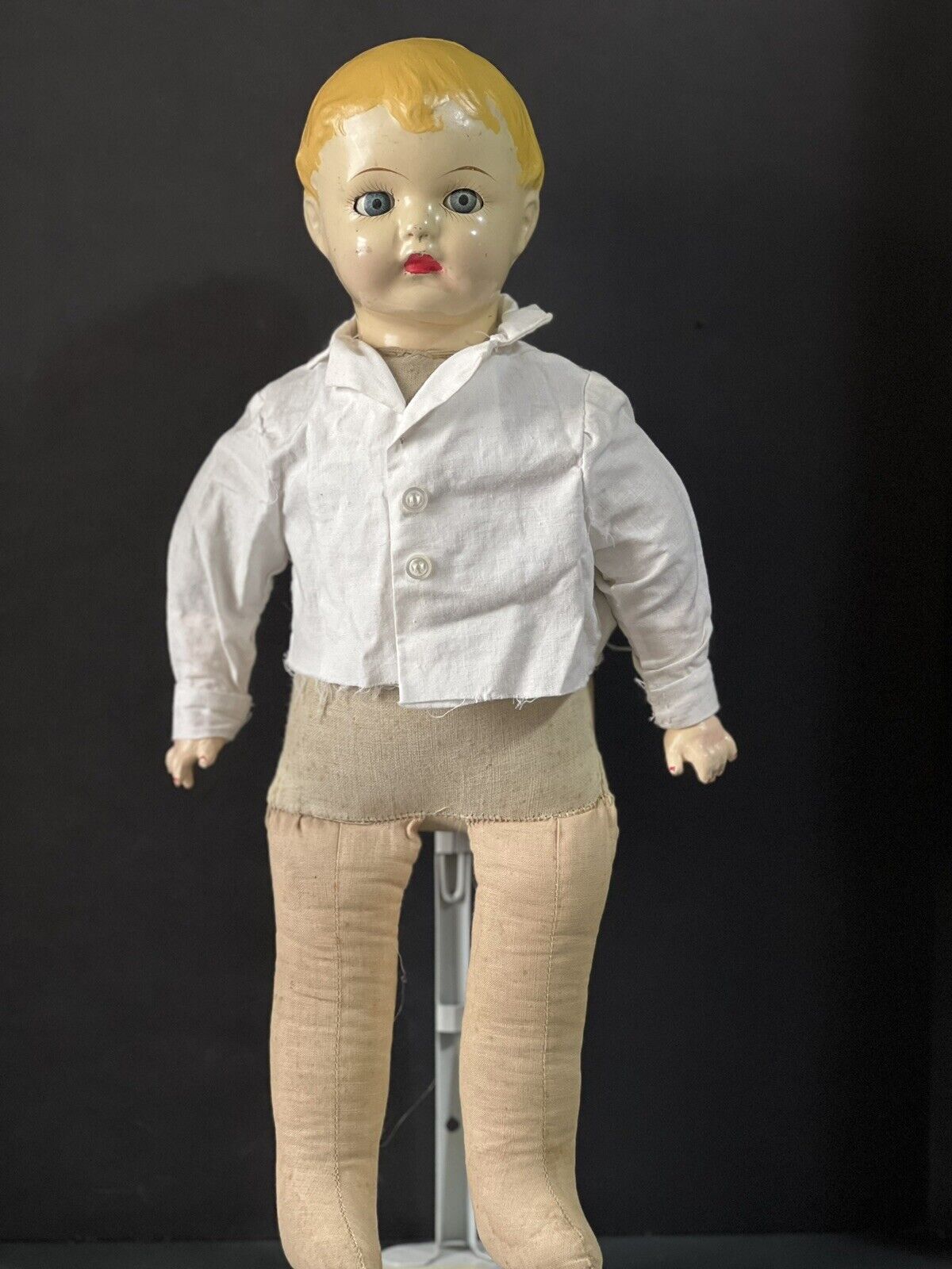Antique 1920’s Composition Ideal Carrie Joy Character 18” Boy Doll Flirty Eyes