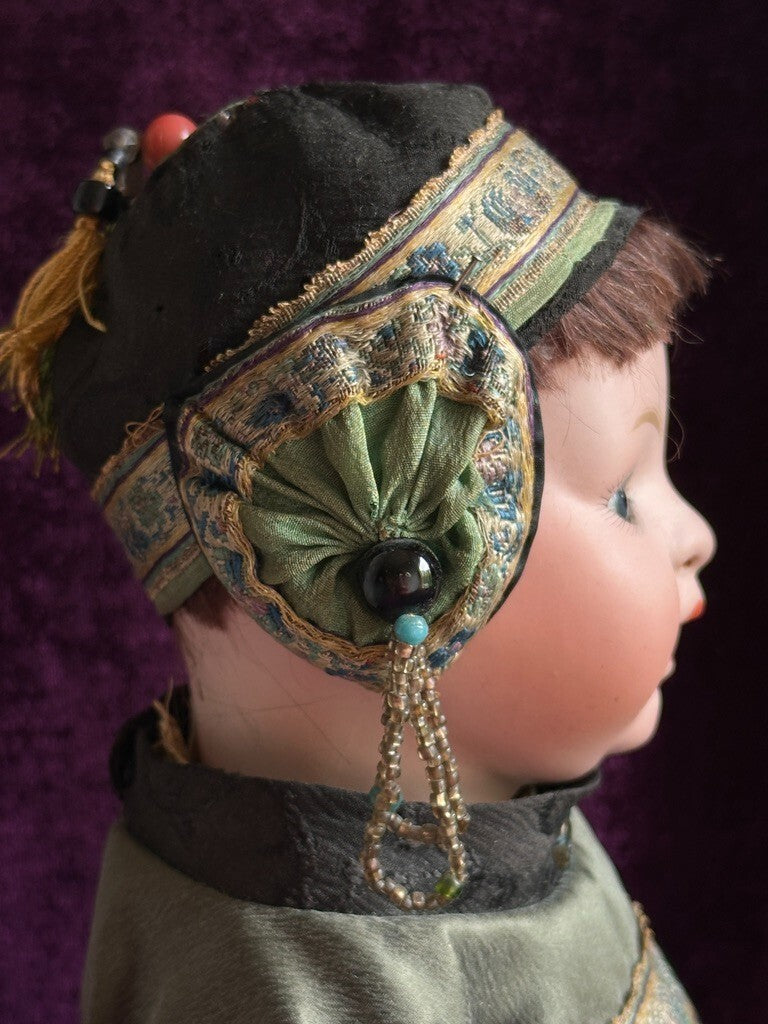 Antique Japanese 12.5” Morimura Brothers Asian Baby Doll with Original Outfit