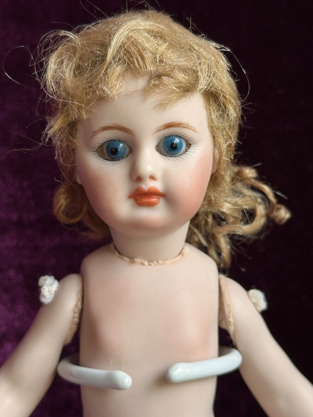 Porcelain 7” Reproduction of Antique Simon Halbig Mignonette Doll with Baby