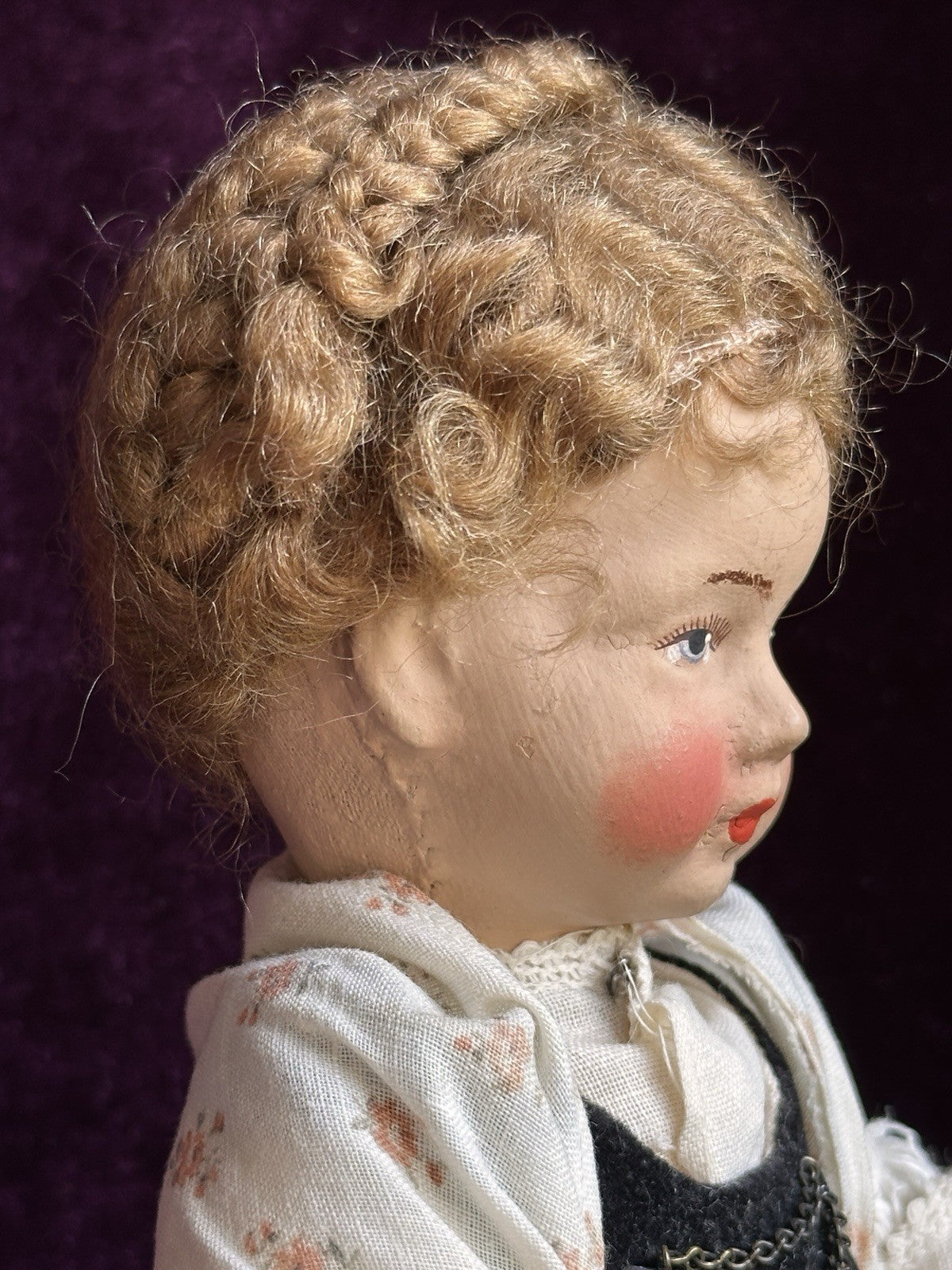 Lot of 2 Antique German 10” Gebruder Bing Cloth Boy and Girl Dolls