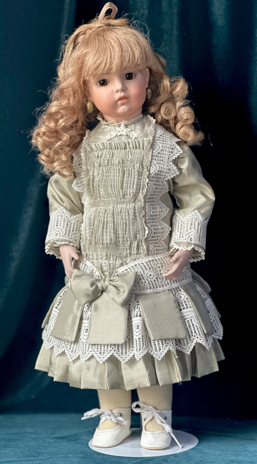 Vintage Artist Reproduction of Antique French Bru Jne 20” Doll Porcelain Head