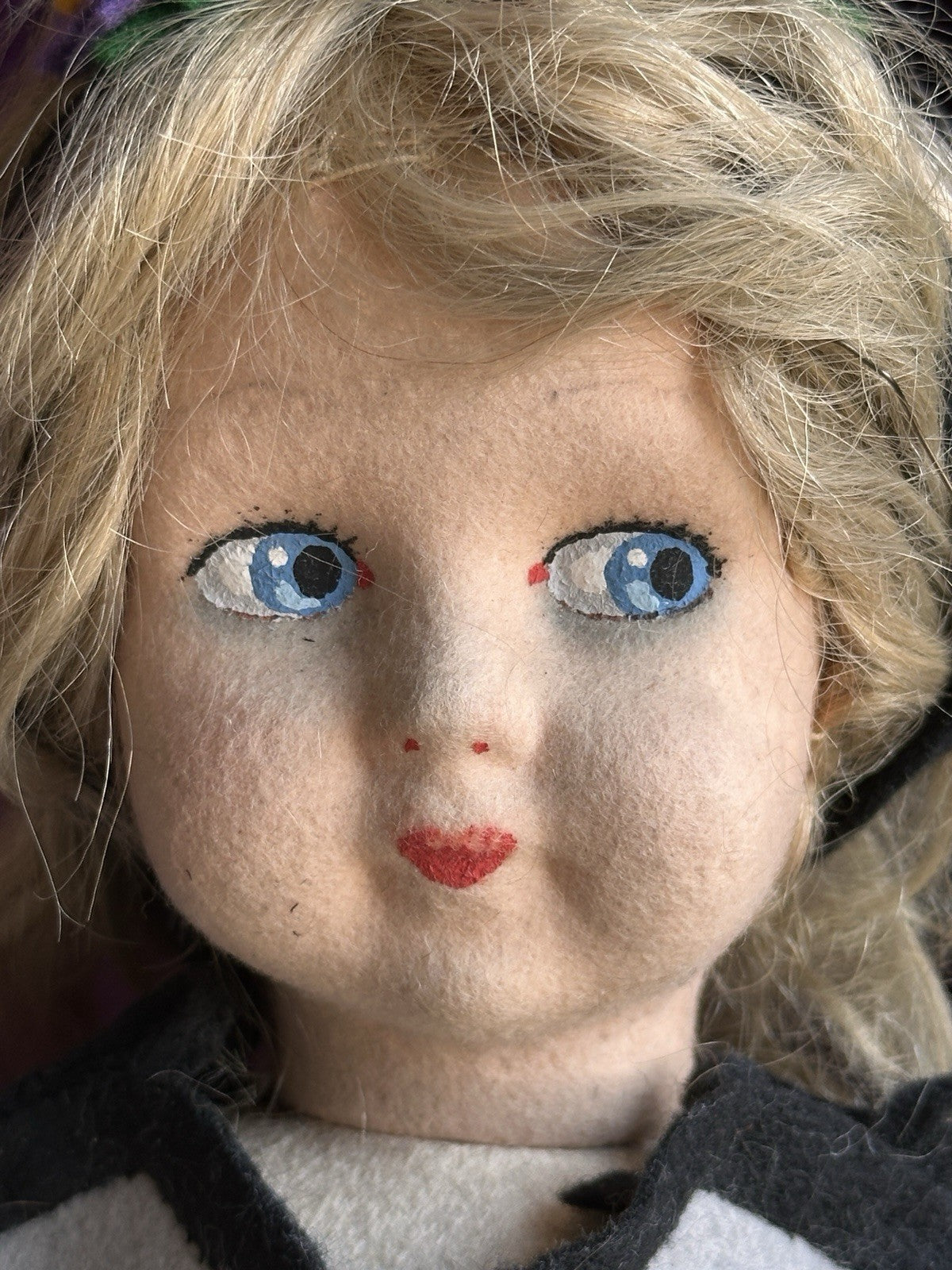 Vintage 18” Italian/French Lenci Style Cloth Felt Doll