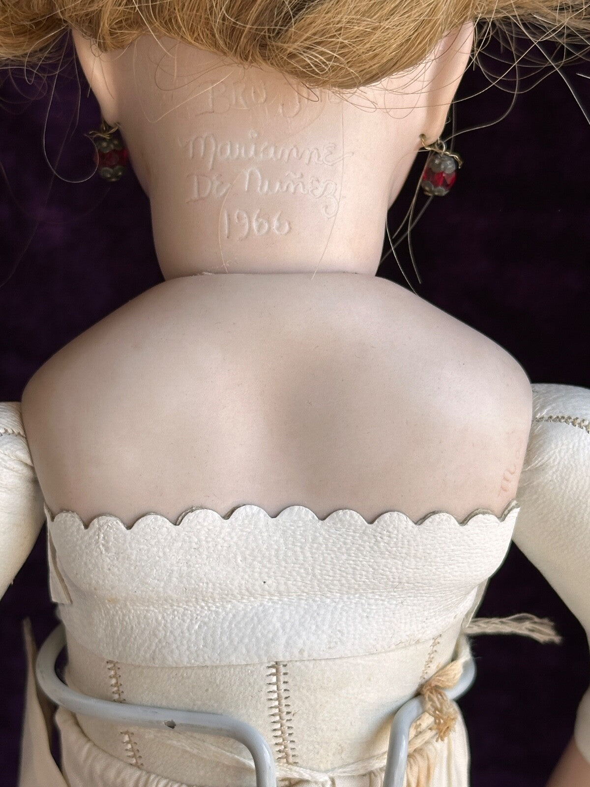 Vintage 15” Artist Reproduction of Antique French Bru Jne Porcelain Leather Doll