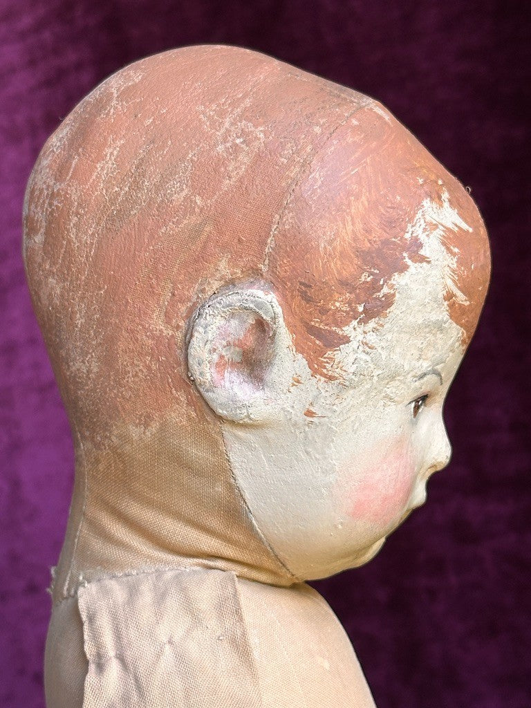 Early Antique German 17.5” Kathe Kruse Type I Cloth Rag Doll Wide Hips