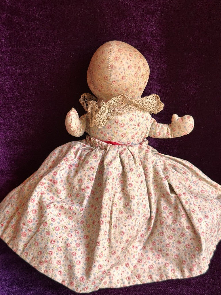 Vintage American 9" Topsy Turvy Belindy Cloth Painted Doll