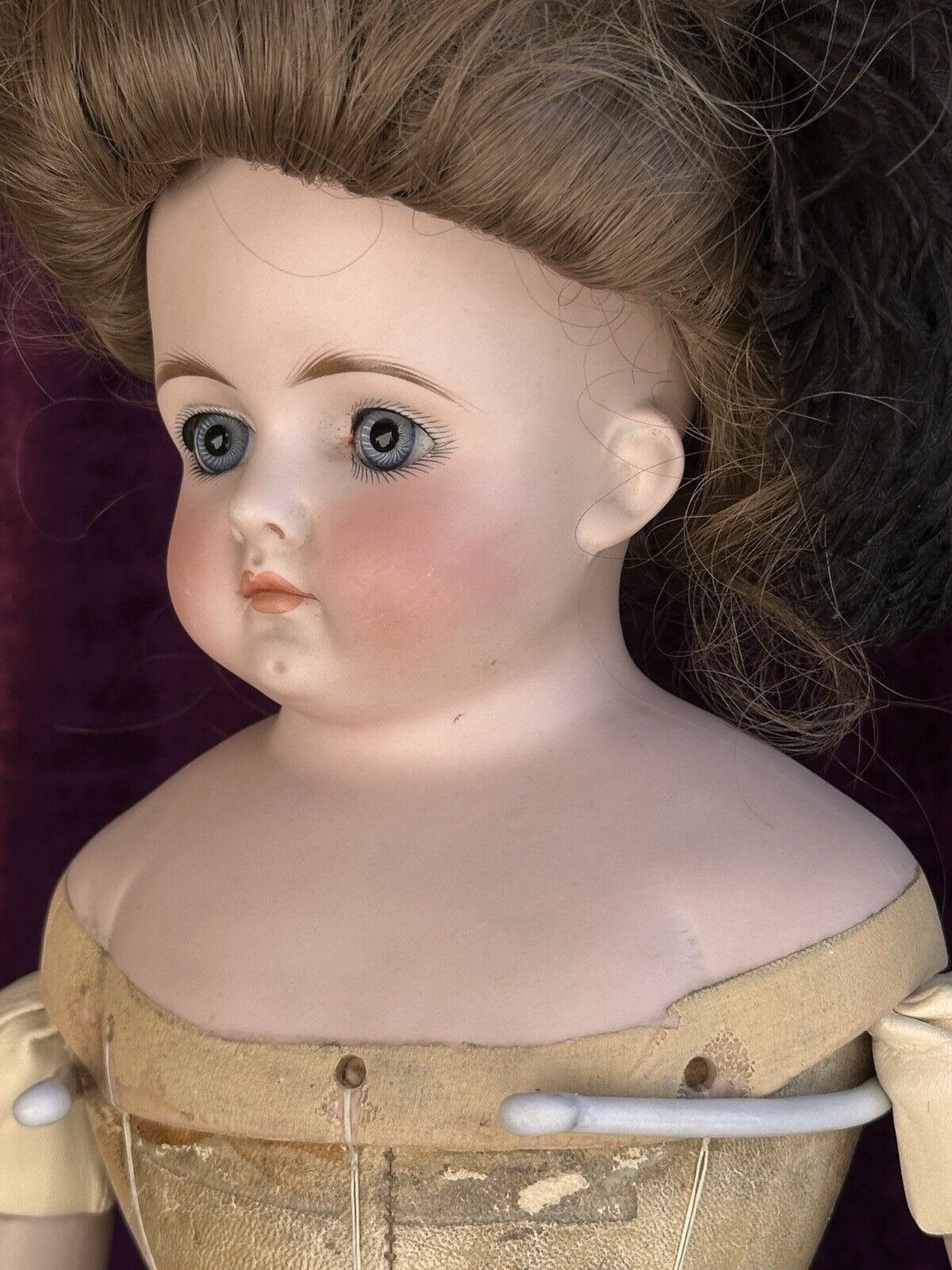 Rare Large Antique German 22” CF Kling 167 Solid Domed Bisque Head Doll