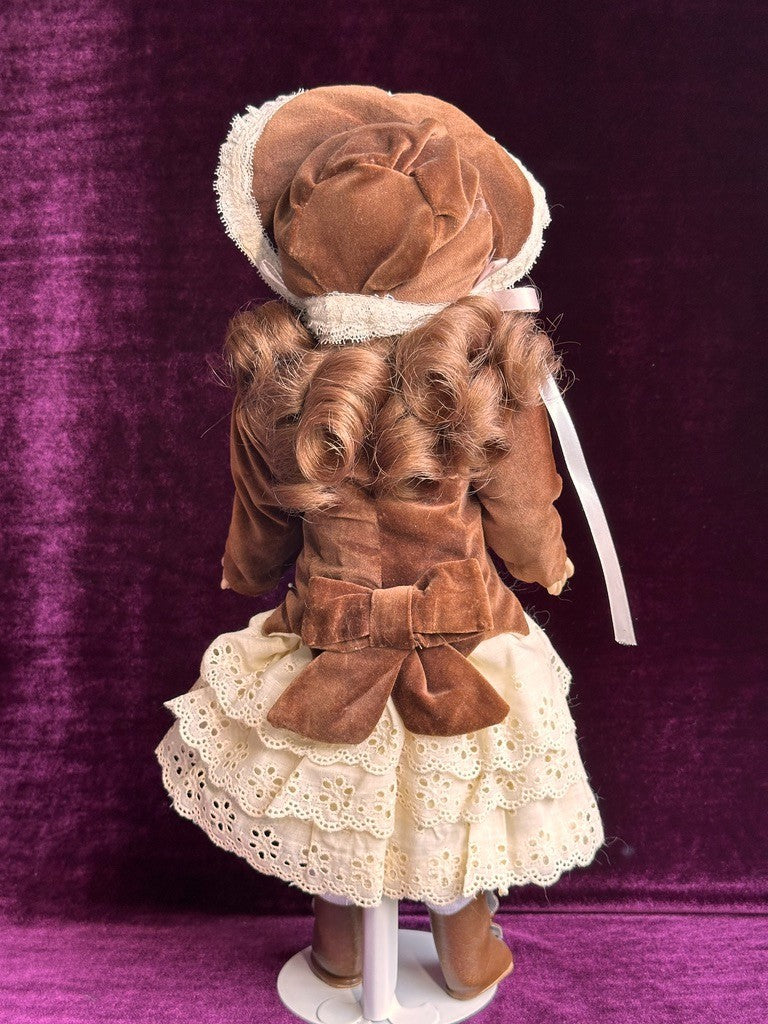 Vintage 16.5" Porcelain Composition Reproduction of Antique French Jumeau Doll