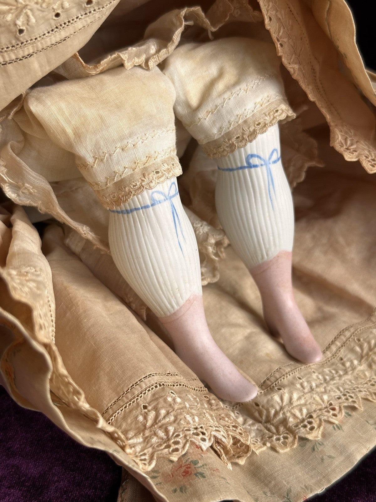 Vintage Porcelain 14.5” Reproduction of Antique Hertwig Parian China Head Doll