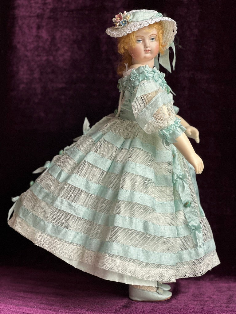 Collectible 15” Porcelain Reproduction of Antique French Huret Fashion Doll