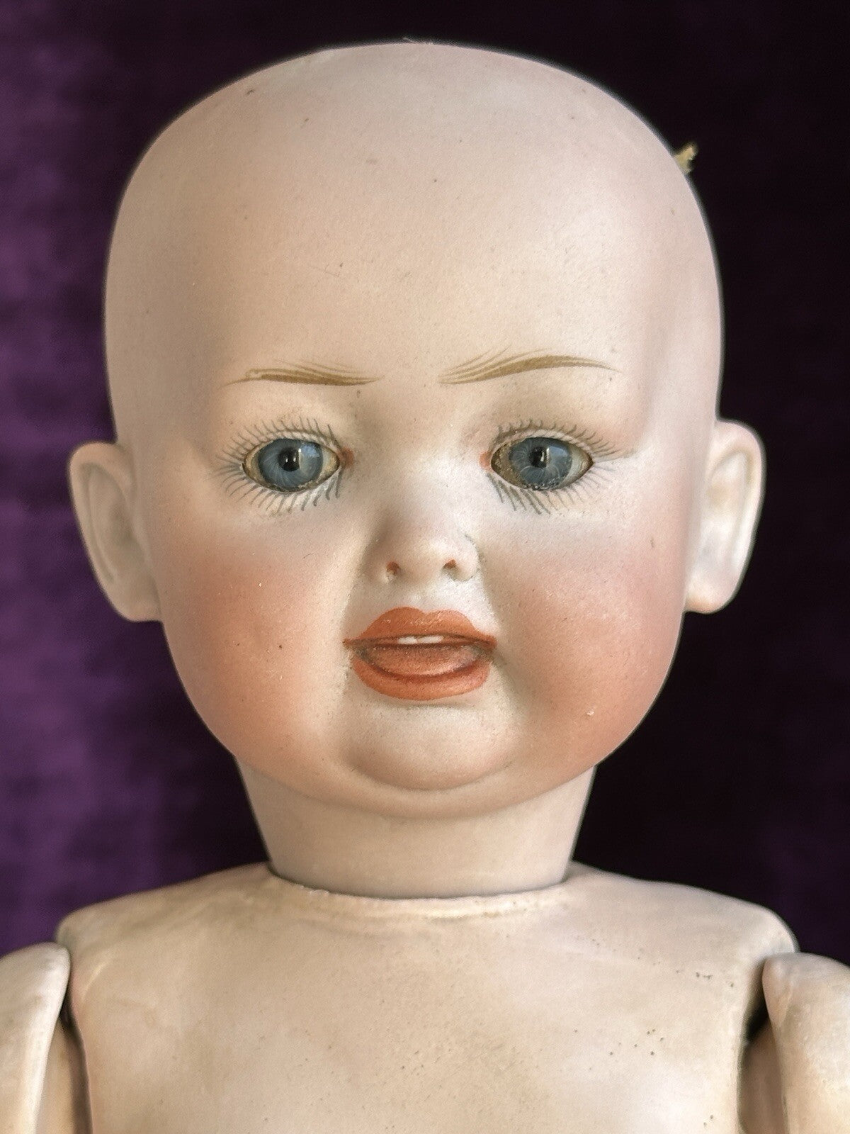 Rare Antique German 11.5” Kley Hahn 160 Open/Closed Mouth Bisque Head Baby Doll