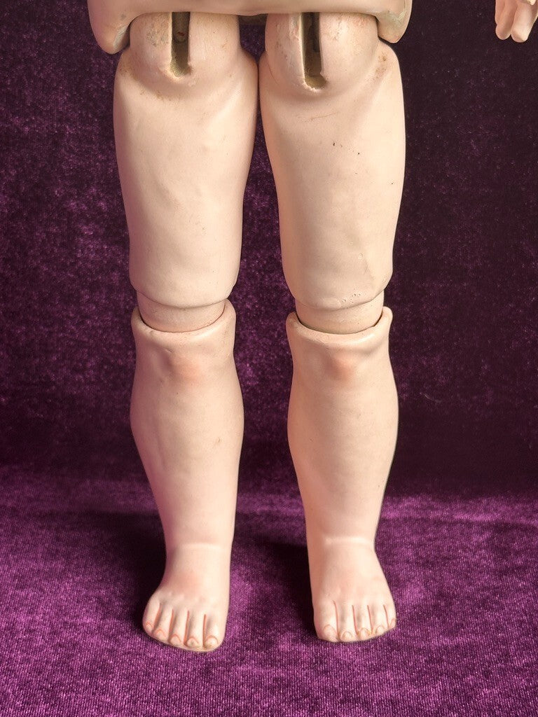 Antique 17" Bruno Schmidt 2048 Tommy Tucker Bisque Head Character Boy Doll