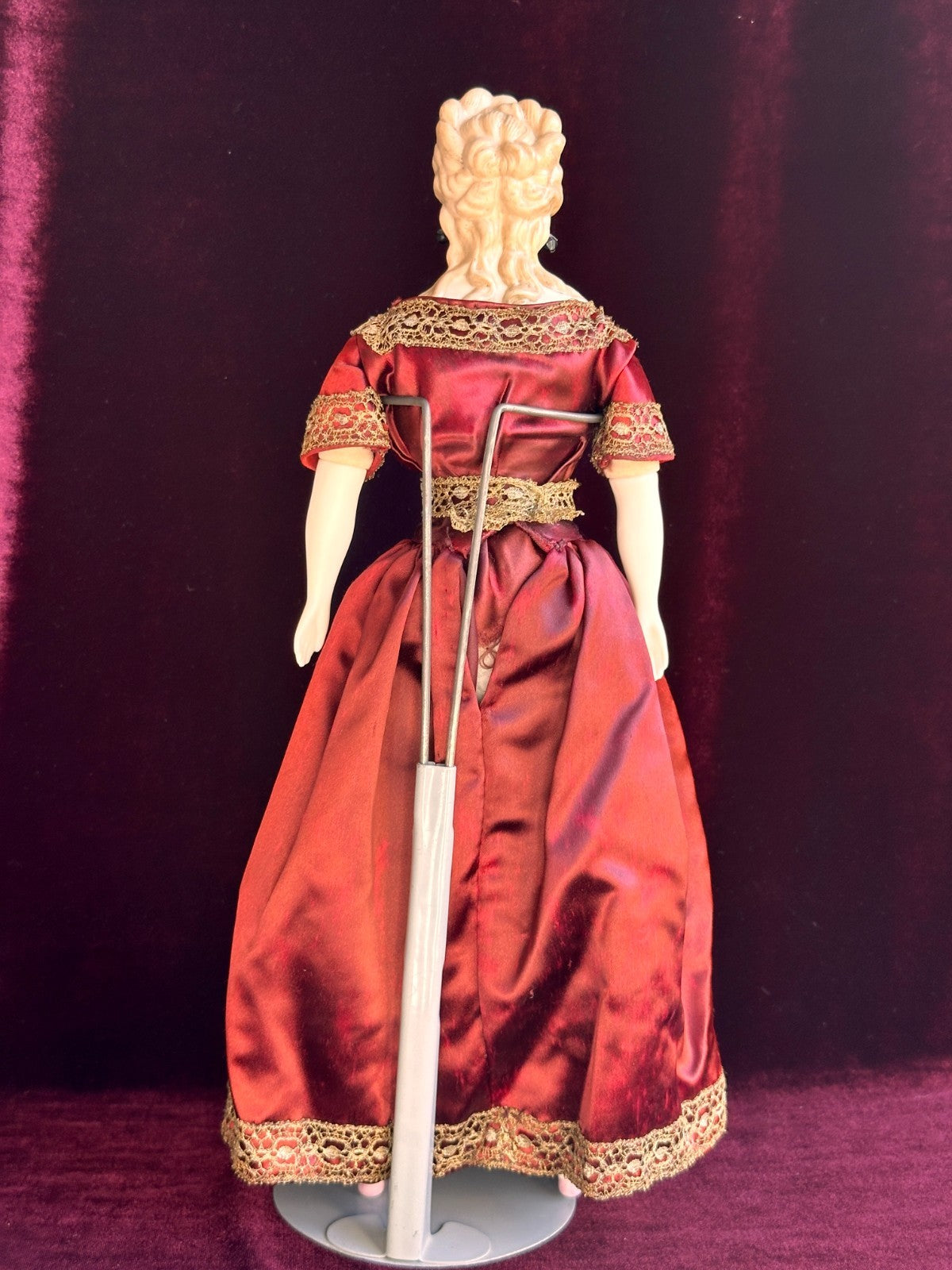 Vintage 16” Porcelain Parian China Pierced Ears Fashion Doll