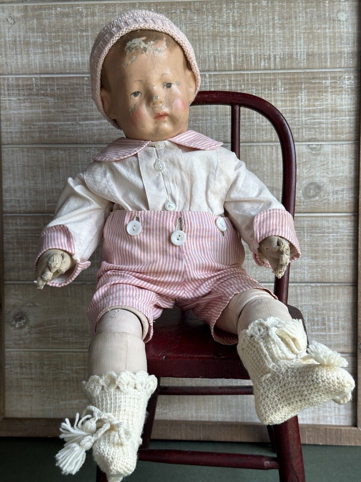 Rare Antique 1911 Kathe Kruse + Reinhardt Doll I Ball Jointed Swivel Head Boy