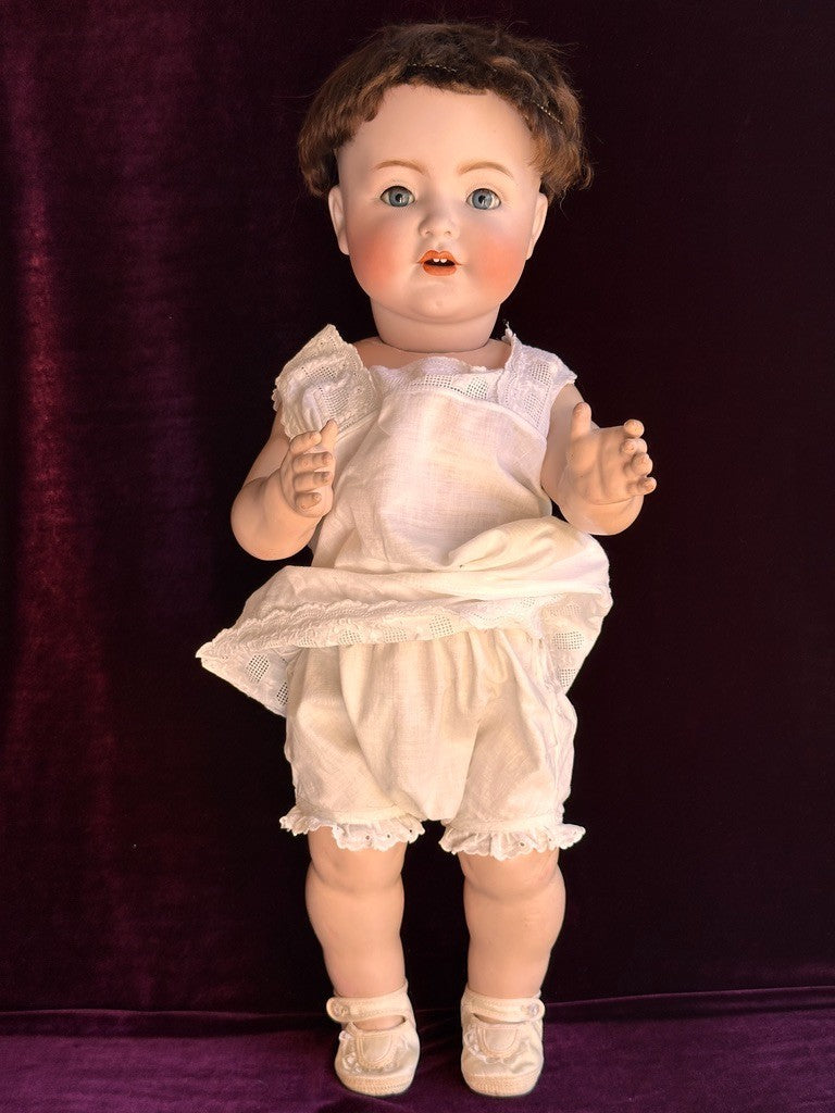 Rare Antique German 24" Bruno Schmidt 1294 Bisque Head Toddler Character Doll